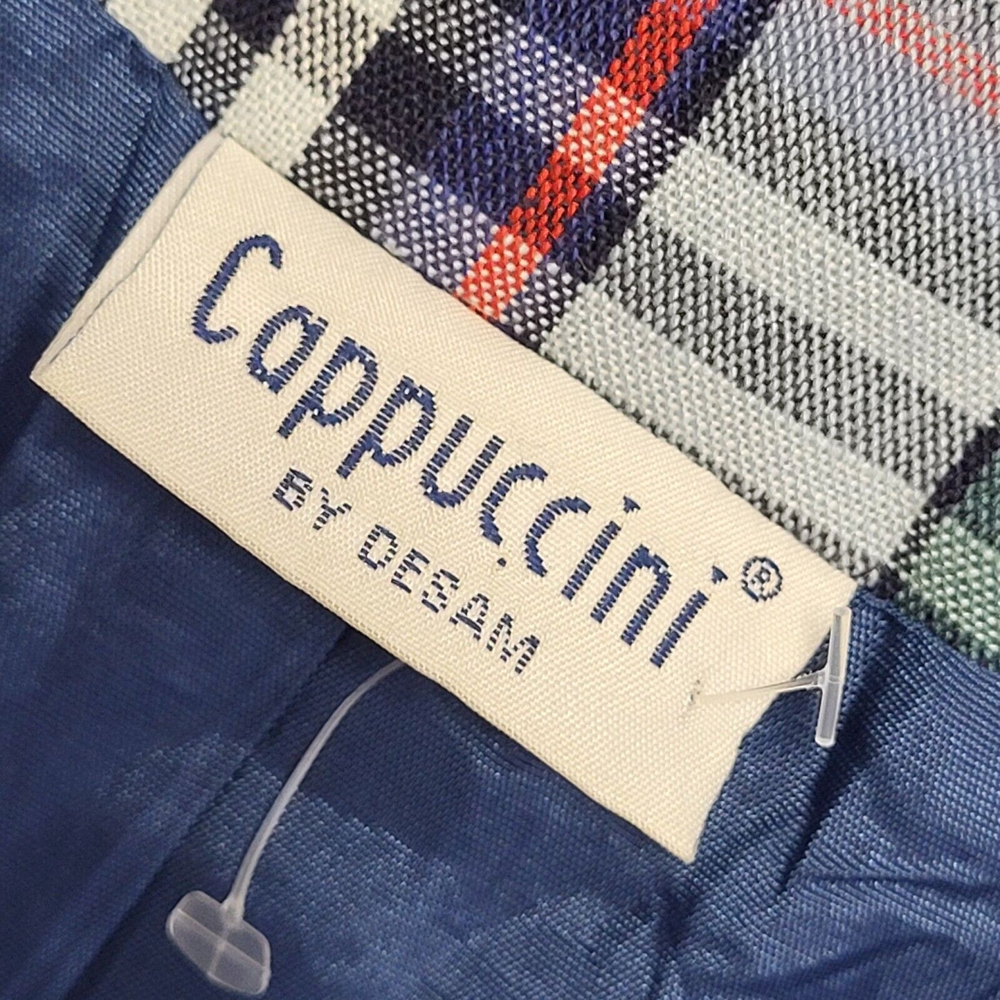 Cappuccini 80s Vintage Blue Check Jacket Uk Women's Size 14