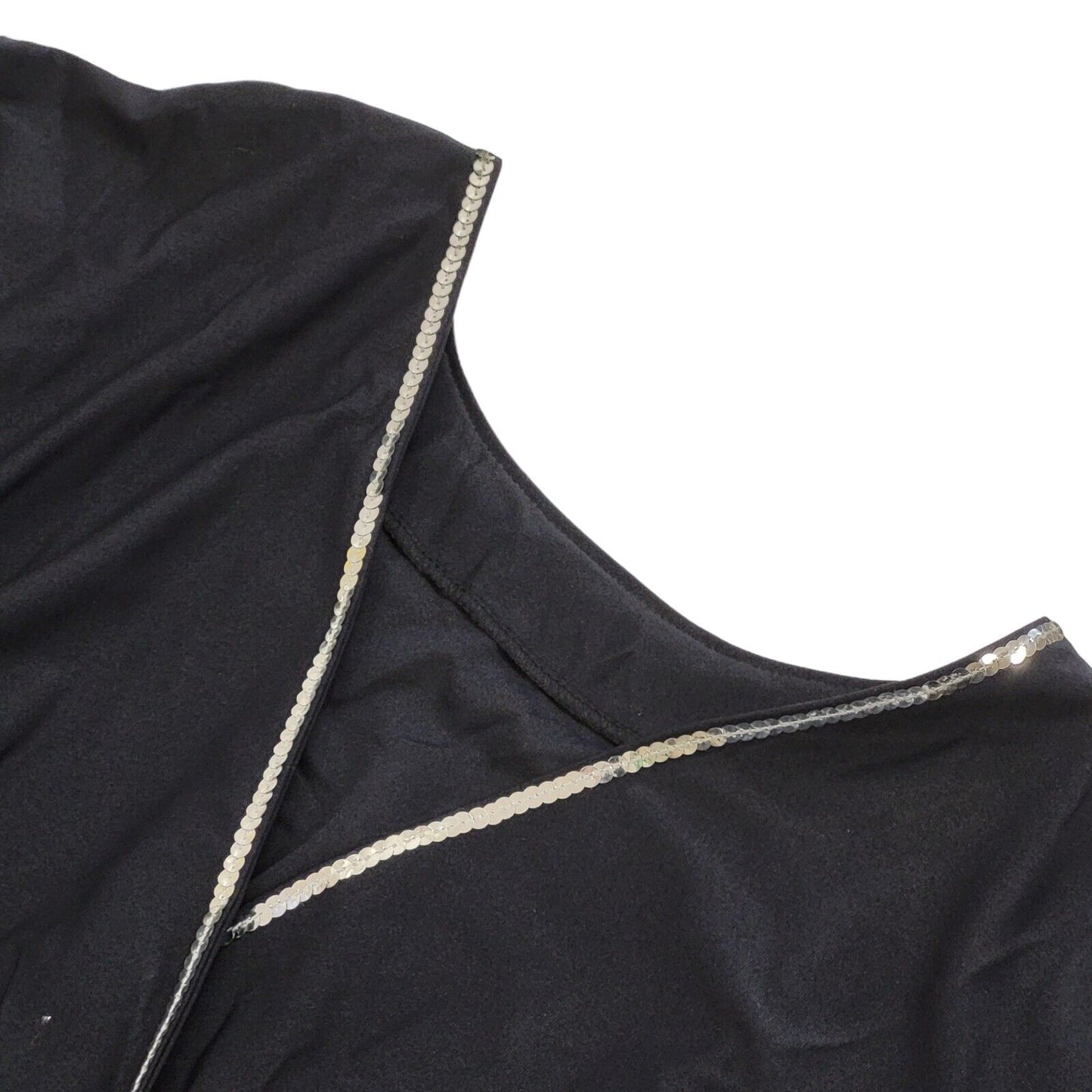70s Vintage Rampil Black Belted Wrap Fit & Flare Dress Women's Size 10 Bnwt