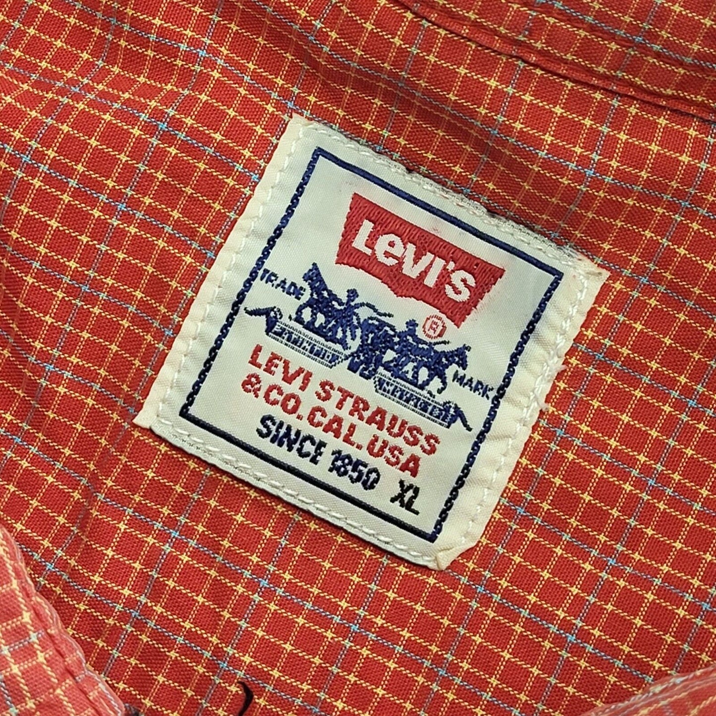 Levi's 90's Red Check Long Sleeve Shirt Uk Men's UK XL