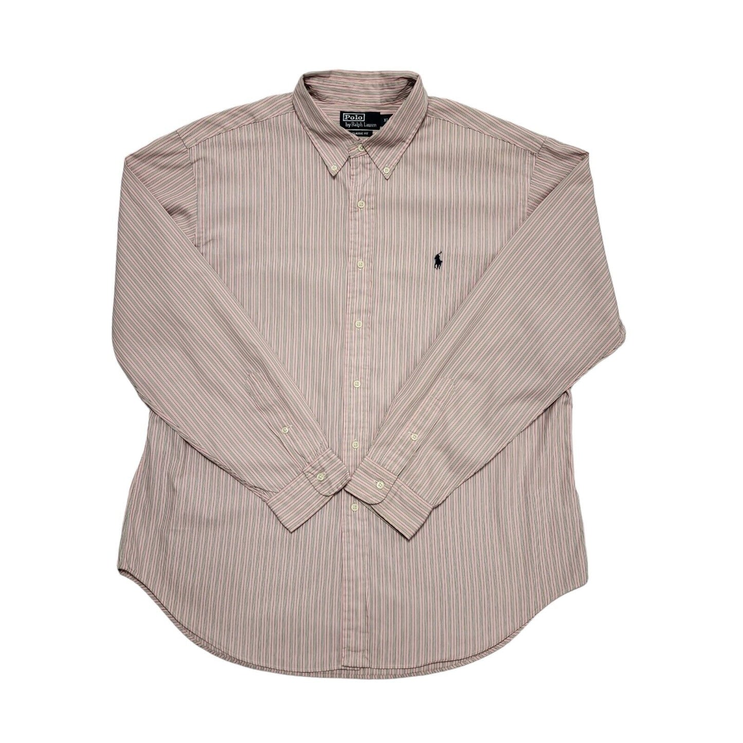 Polo Ralph Lauren Pink & White Striped Shirt Mens UK Size XL