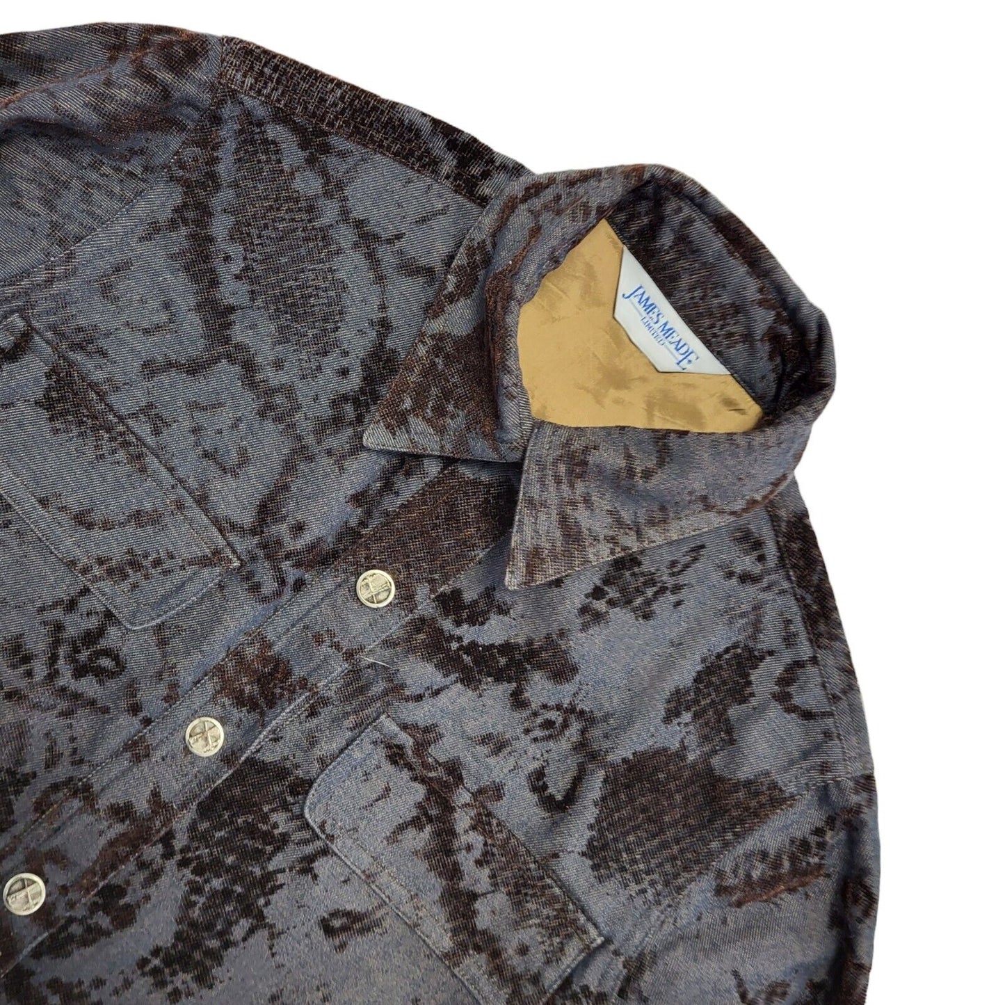 James Meade Vintage 90's Blue & Black Button Up Jacket Womens UK Size 10