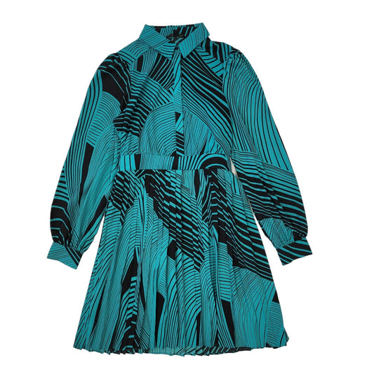 Lipsy Vintage 90's Blue Black Long Sleeve Shirt Dress UK Women's Size 10