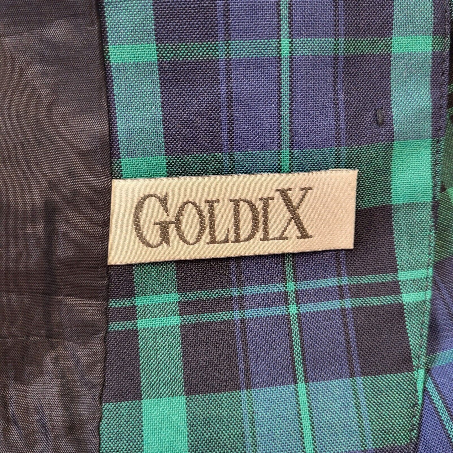 Goldix 80s Vintage Blue & Green Check Button-Up Women's Jacket Size 16