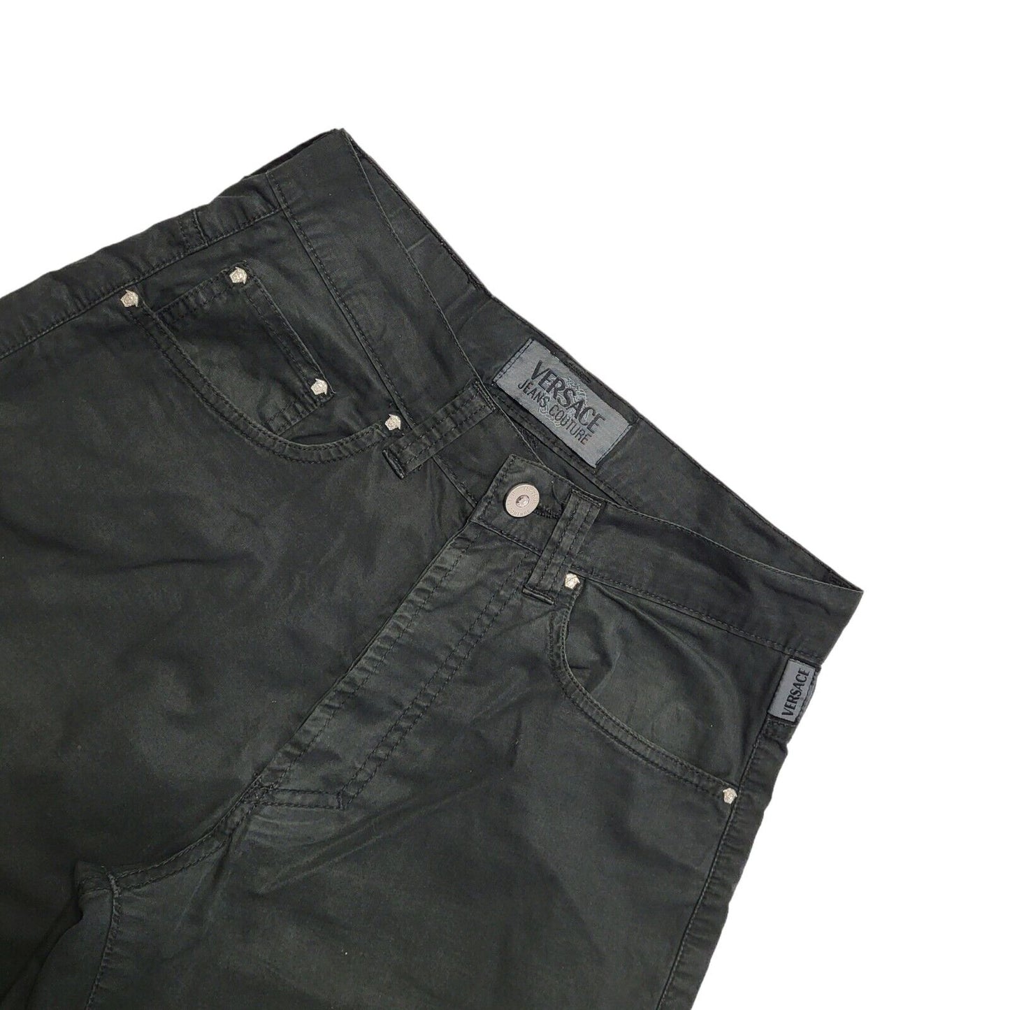 Versace Vintage 90's Black Straight Leg Jeans Uk Women's Size 10 W28 L27