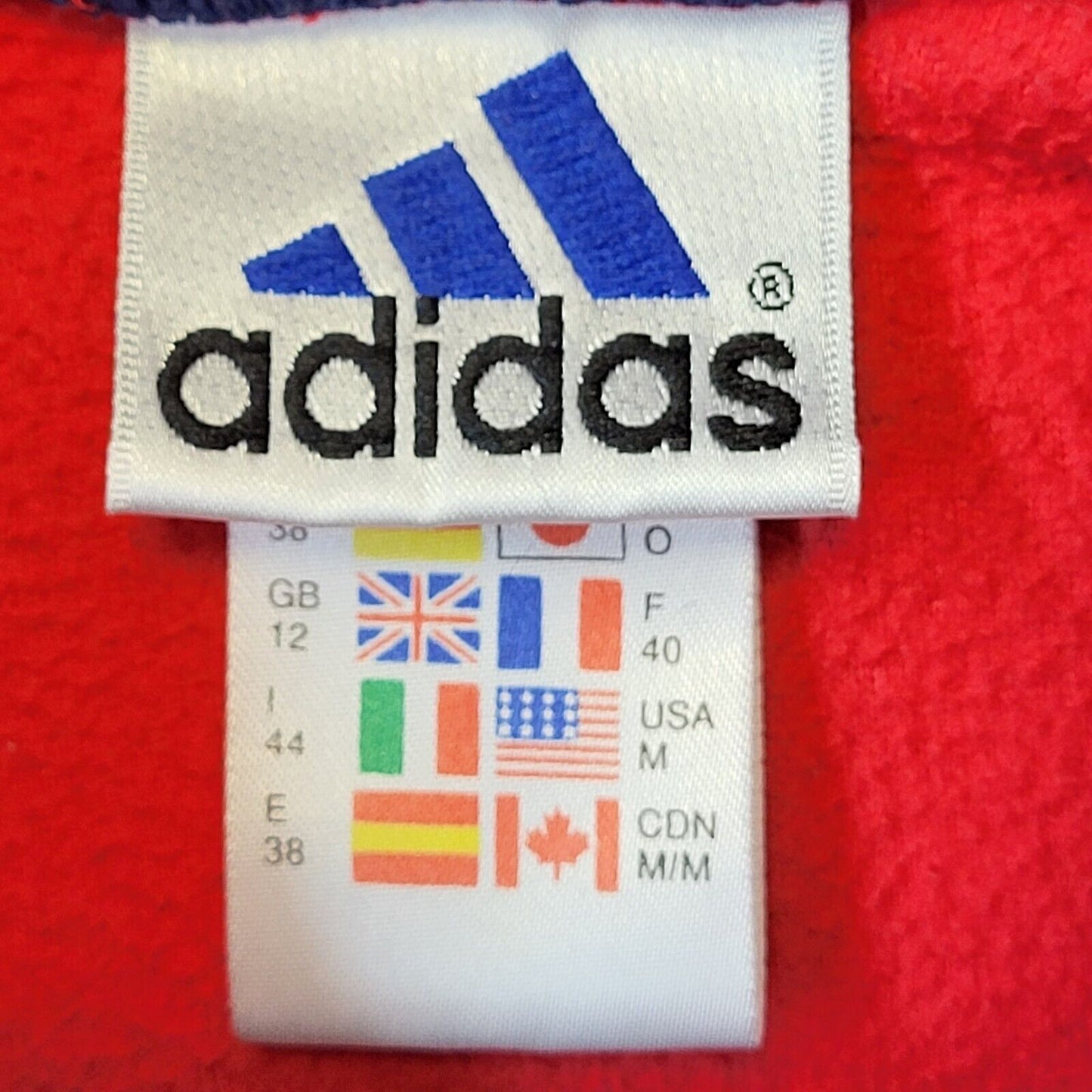 Adidas 90s Vintage Active Wear Red Fleece Top Women's Size 12 Eu 40