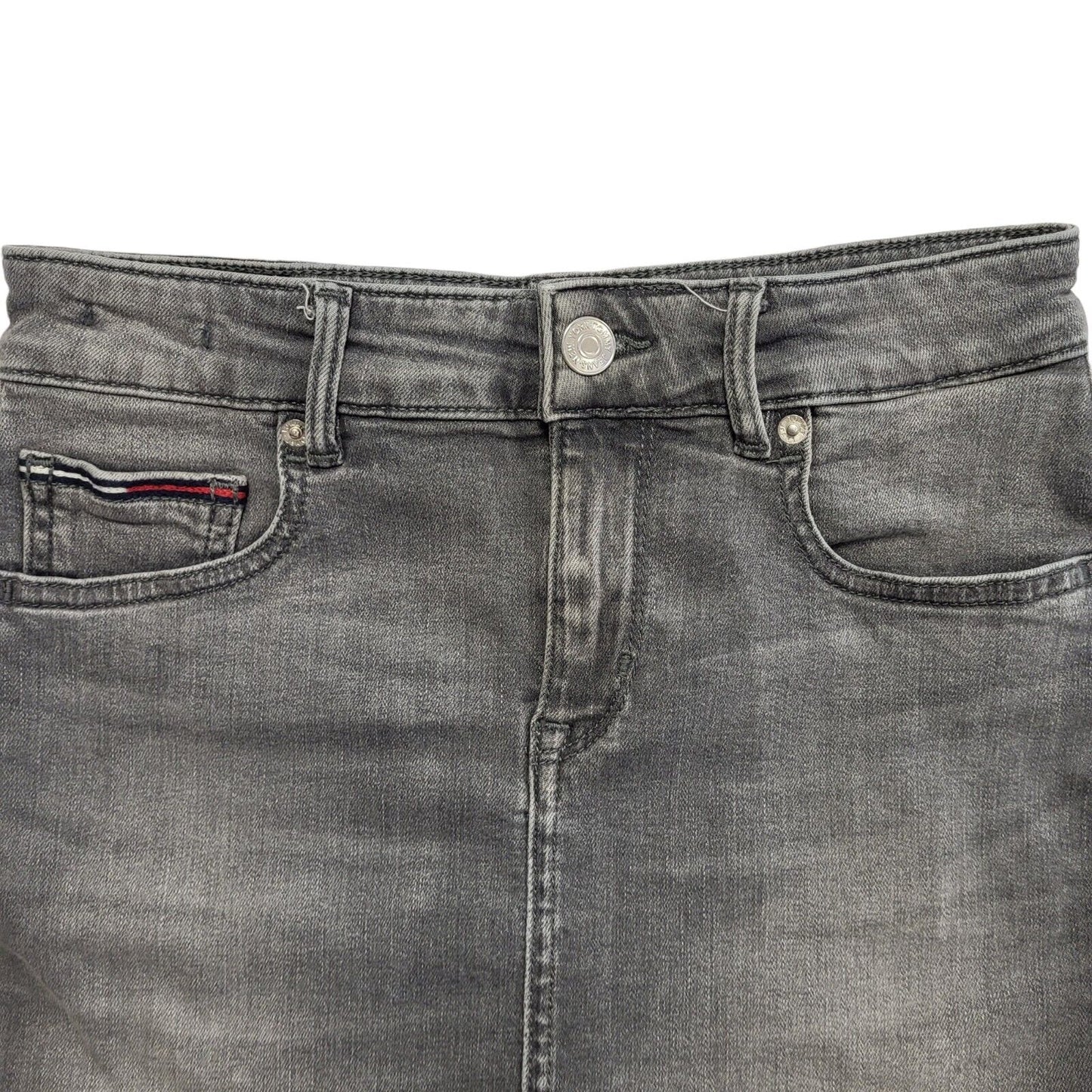 Tommy Hilfiger Vintage 90's Grey Short Denim Skirt Womens UK 6-8 W25