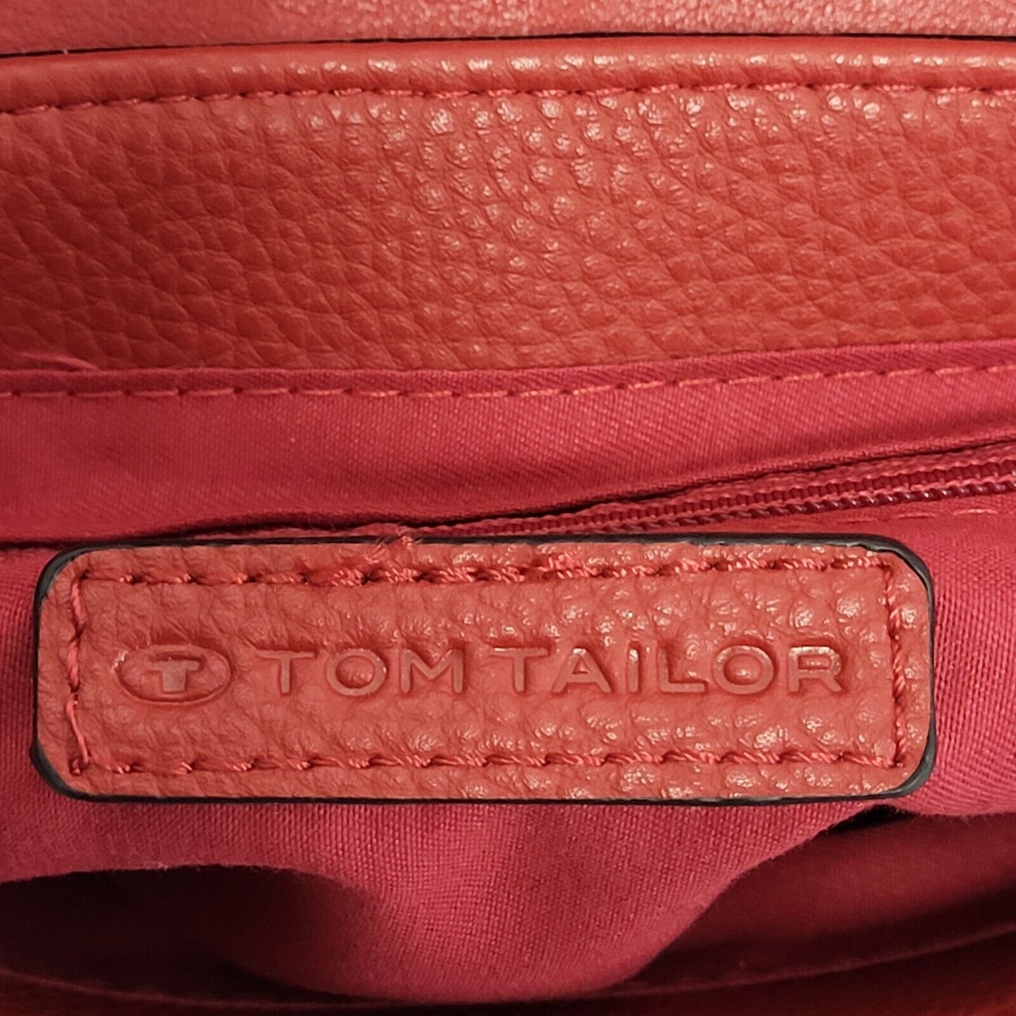 Tom Tailor Red Leather Small Shoulder Bag Uk Women's Size 6.5" x 10"
