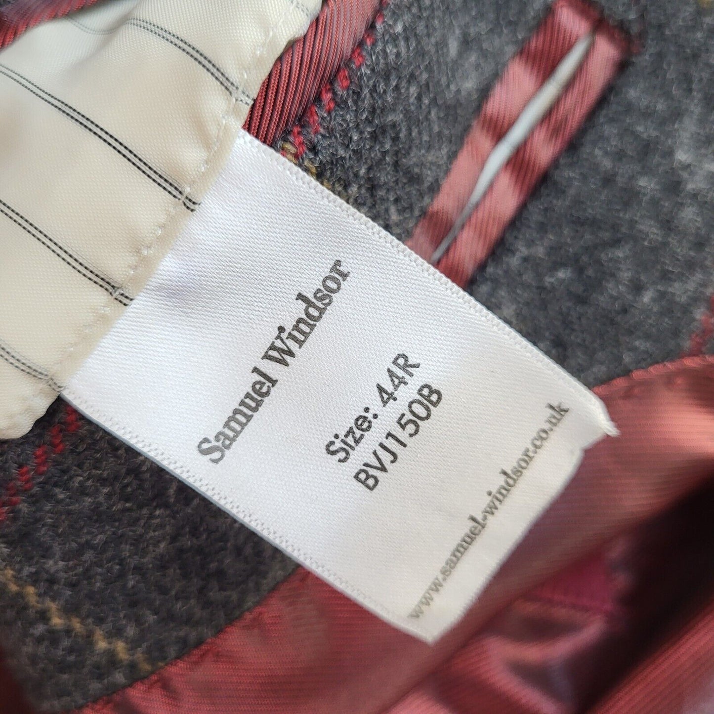 Samuel Windsor Grey Check Y2k Blazer Suit Jacket Uk Men's Size XL 44"