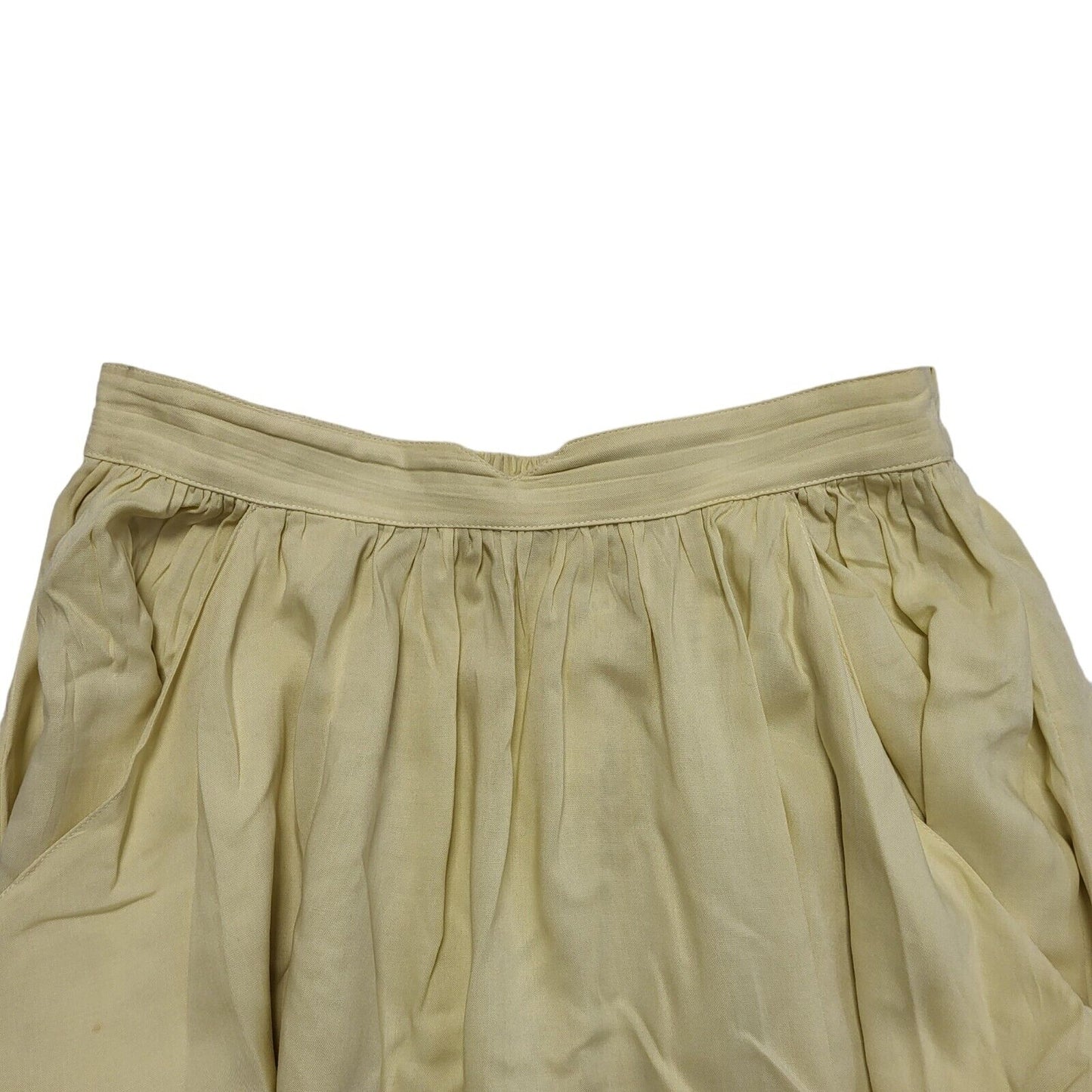 Vintage 80's Yellow Hawai Floral Long Skirt Womens UK 14