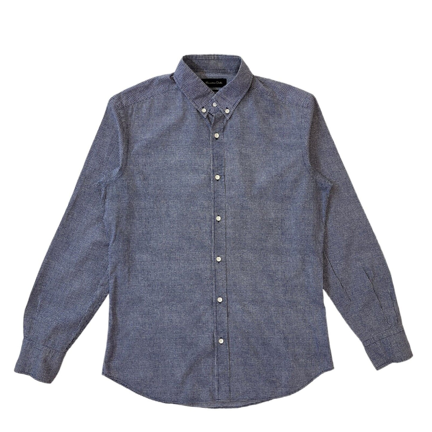 Massimo Dutti Y2K Vintage Blue & White Check Shirt Men's Size Small