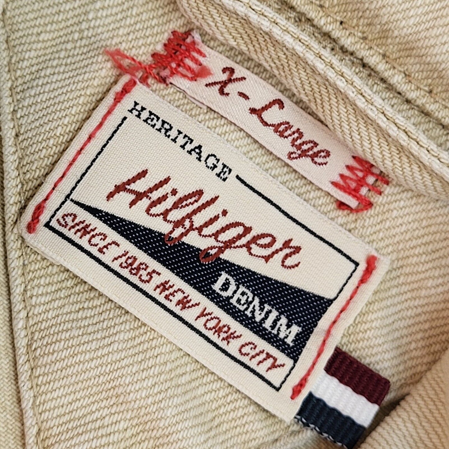 Tommy Hilfiger Beige 90s Vintage Denim Jacket Uk Women's Size XL