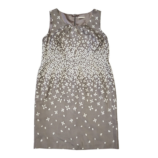 Jacques Vert Vintage 90s Grey Floral Sleeveless Dress Uk Women's Size 20