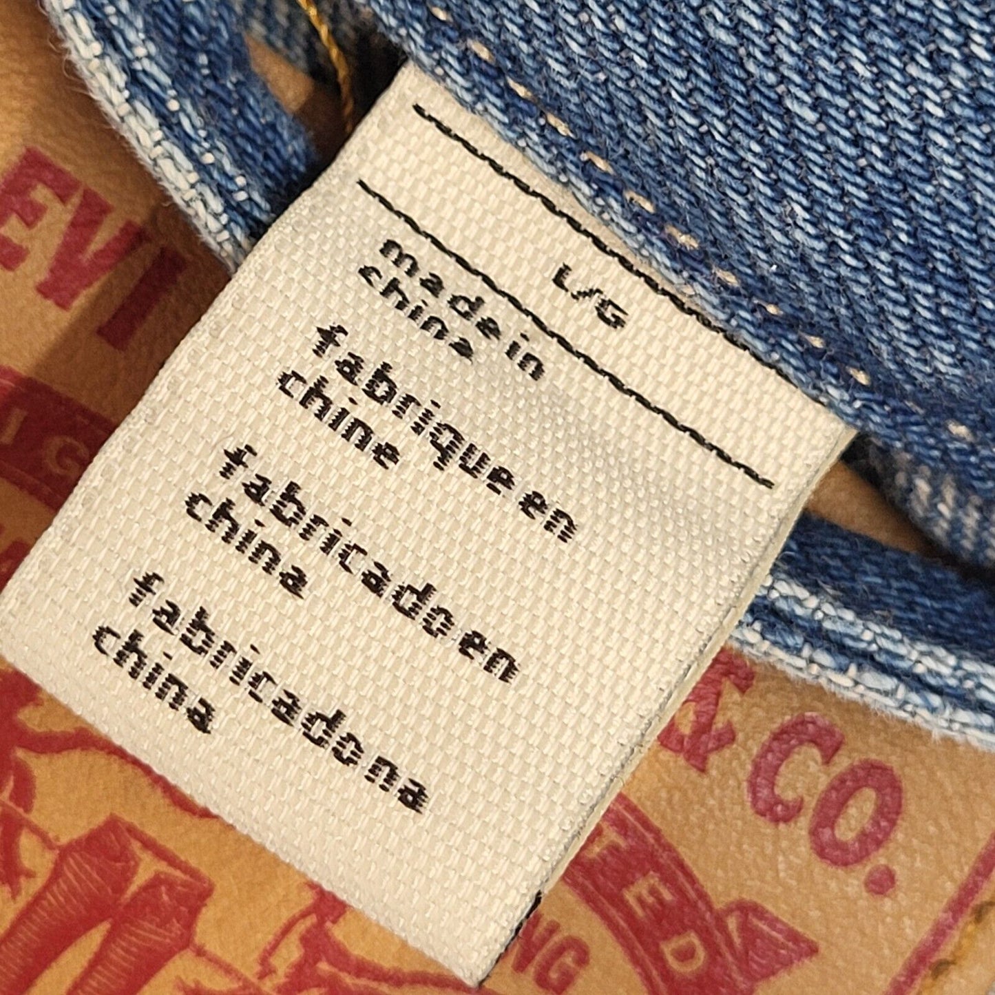 Levi's Mid Blue 90s Vintage Denim Jacket Uk Women's Size Large