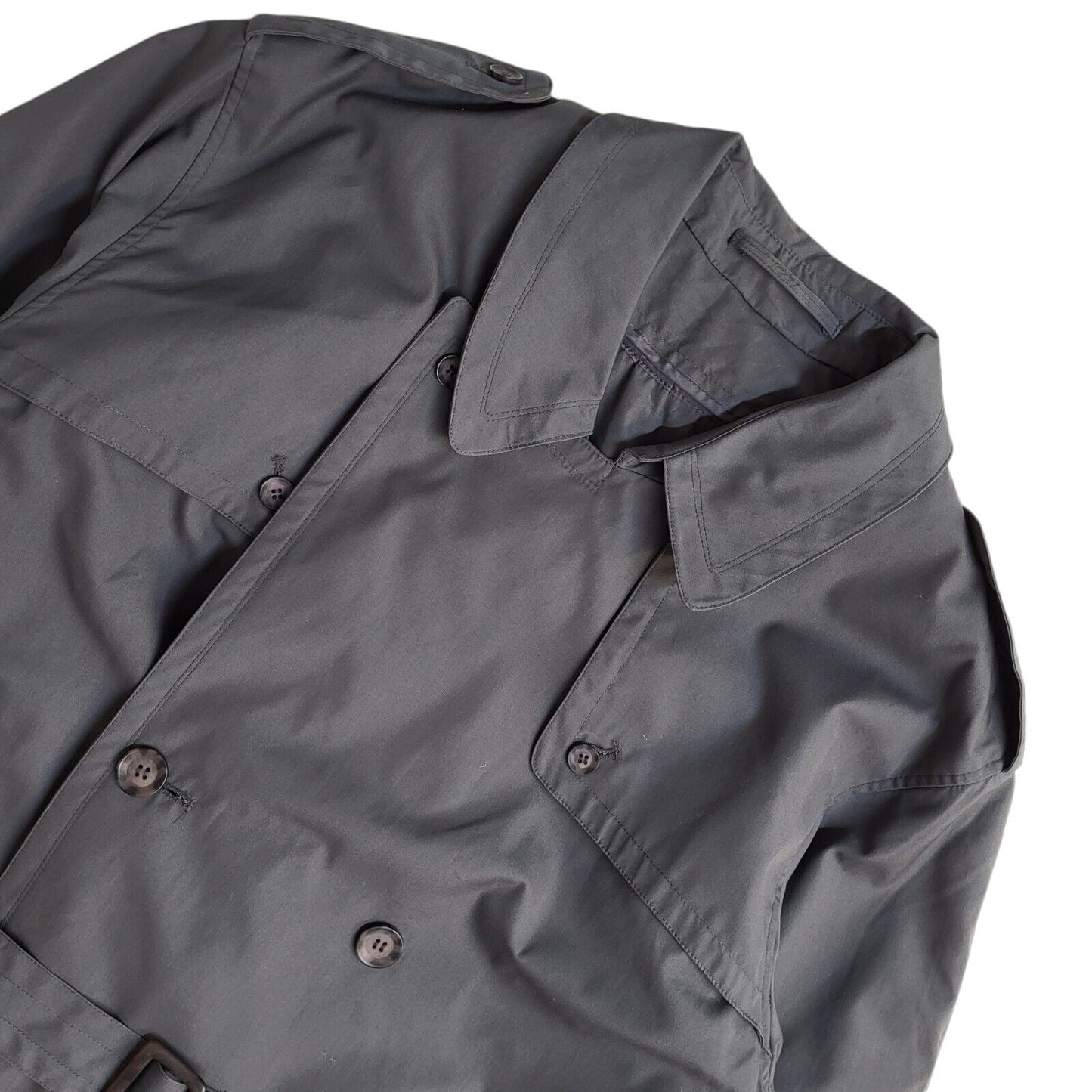 C&A Vintage 80s Grey Button-Up Overcoat Uk Men's Size Large