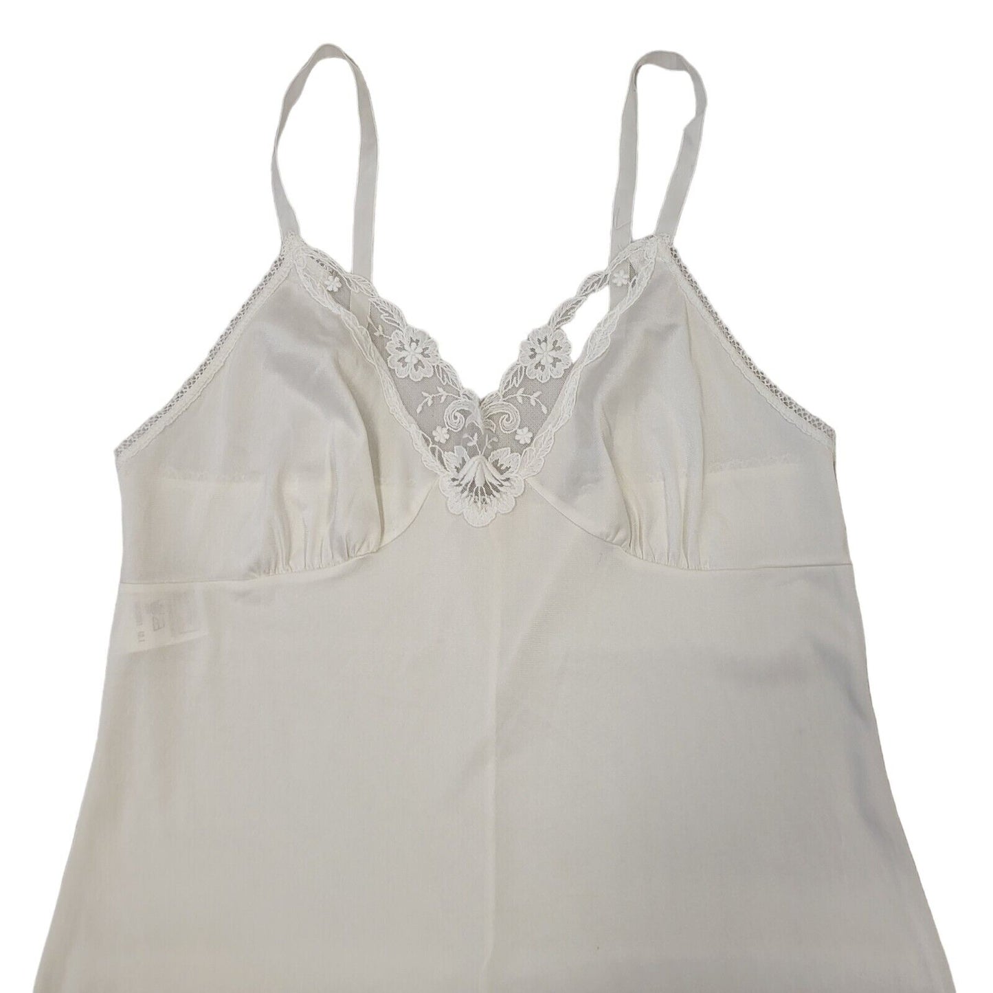 St Michael Vintage 70s White Sleeveless Night Dress Uk Women's Size 12