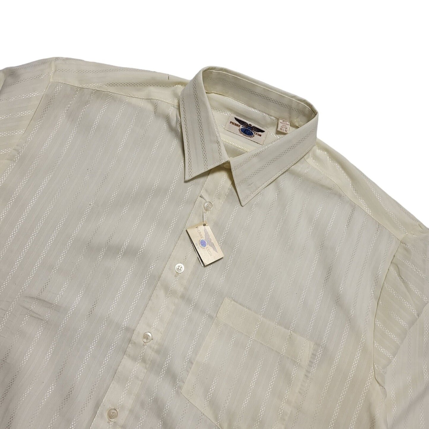 Pierre Leon 70s Vintage Pale Yellow Shirt Uk Men's XL BNWT