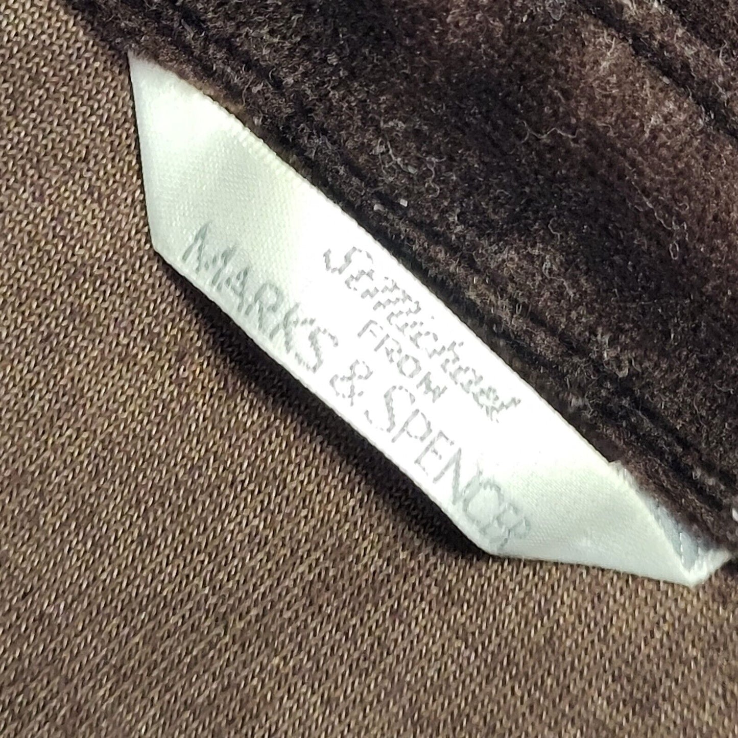 Marks and Spencer 90s Vintage Brown Velour Long Sleeve Shirt Womens Size 10