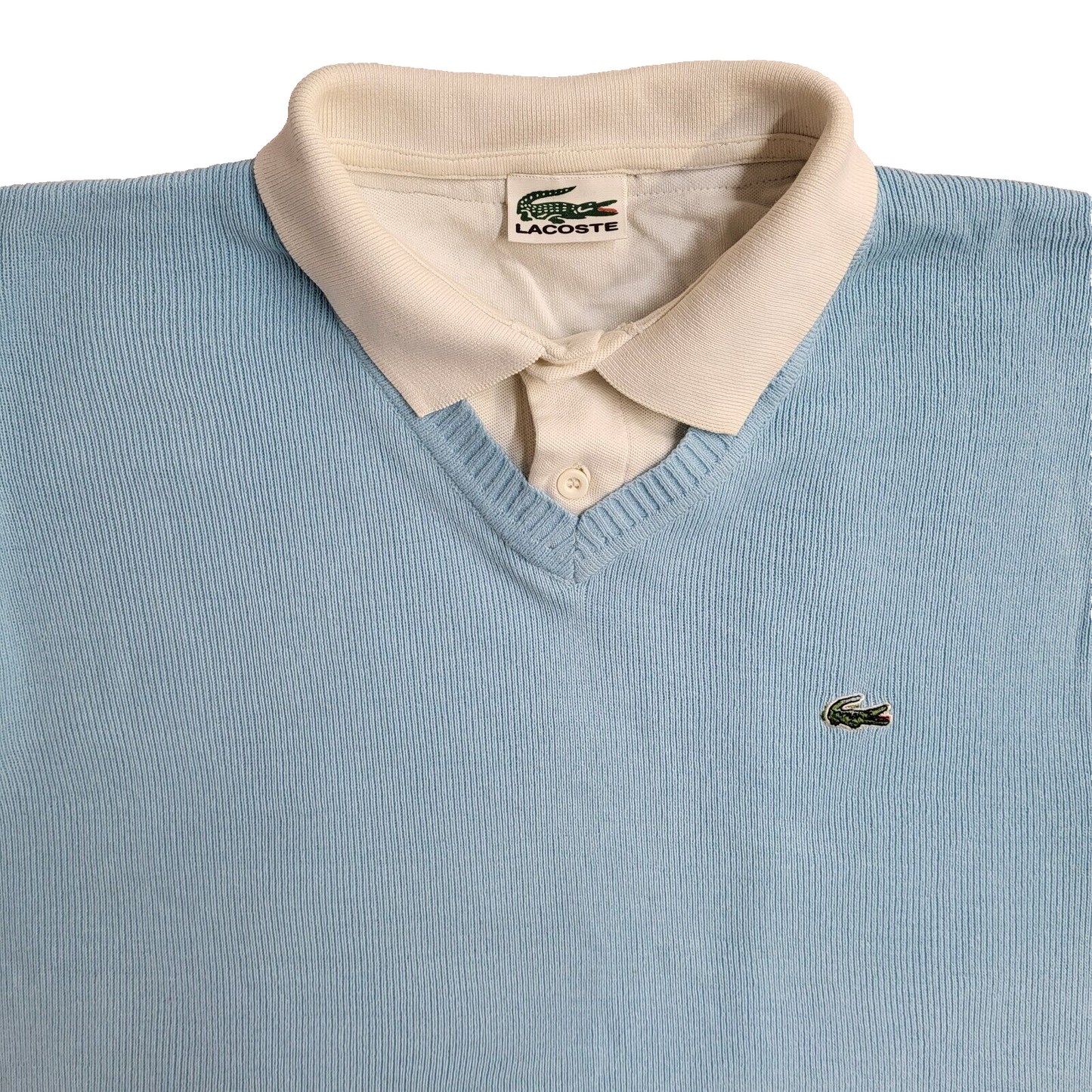 Lacoste Y2K Blue Short Sleeve Polo Top & Vest Men's UK Size L