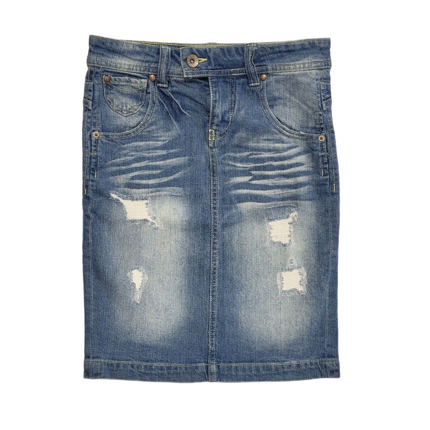 Cherokee Vintage 90's Blue Knee Length Denim Skirt Women's UK 8-10 W27 (USA 6)