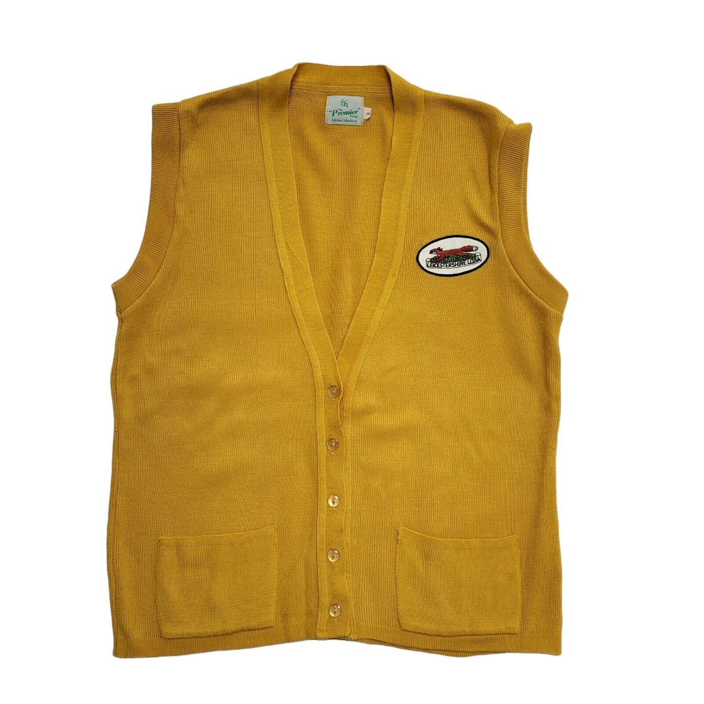 The premier Range Vintage 80s Orange Knitted Leicestershire Women's Waistcoat S