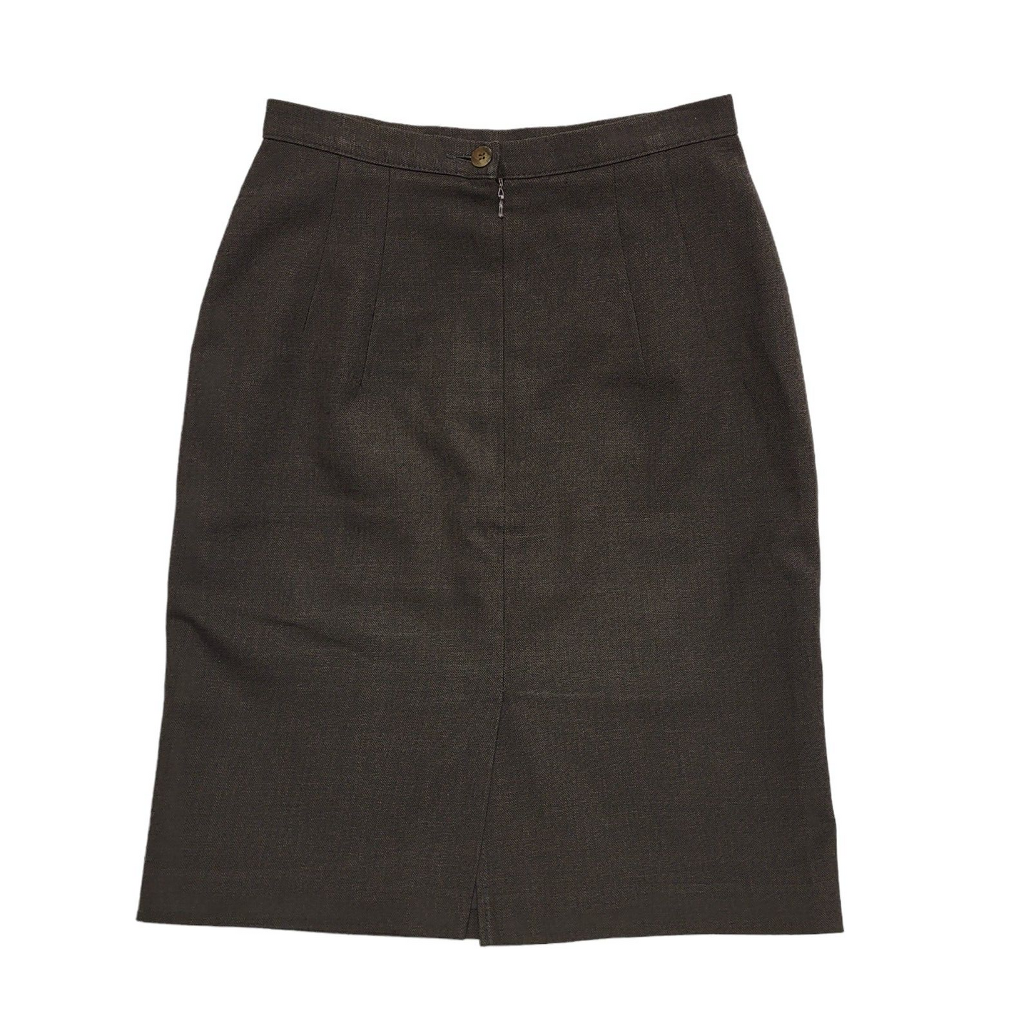 Marks & Spencer Vintage 90's Brown Solid Pencil Skirt Uk Women's Size 8 W26