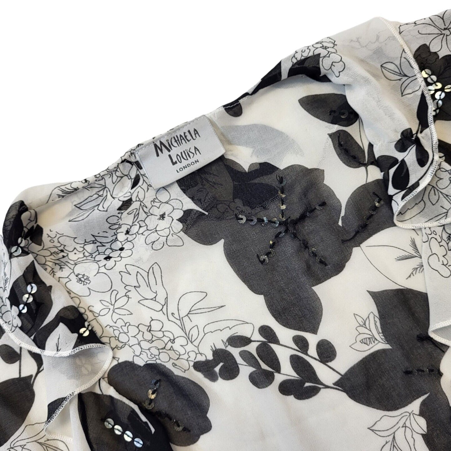 Michaela Louisa 90s Vintage Floral Print Front Tie Crop Blouse Women's 16