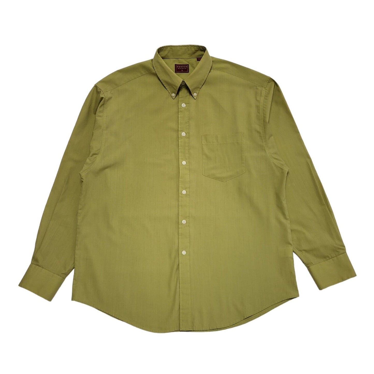 Burton 90's Vintage Green Long Sleeve Shirt Uk Men's Size Large