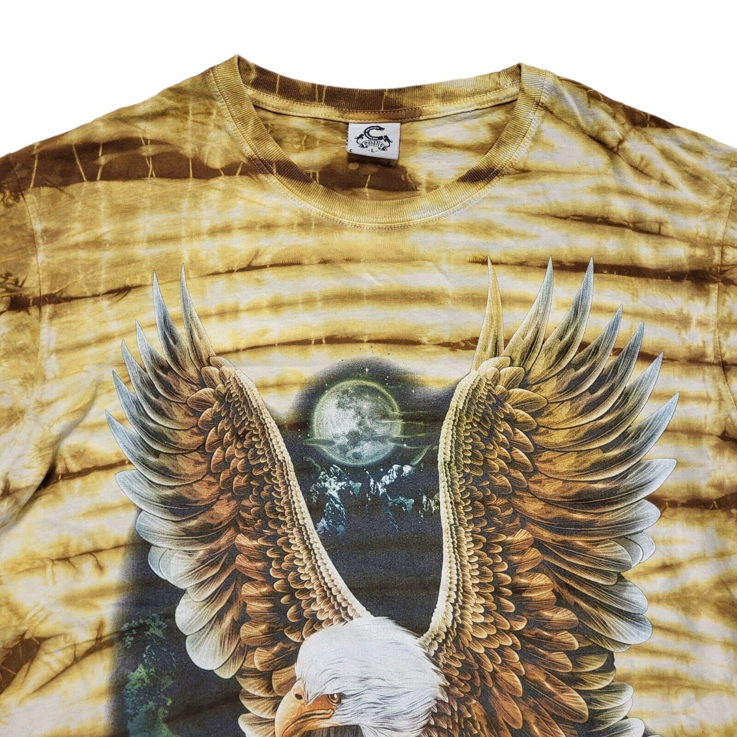 Caballo Beige Eagle Vintage 90s Short Sleeve T-Shirt Uk Men's L