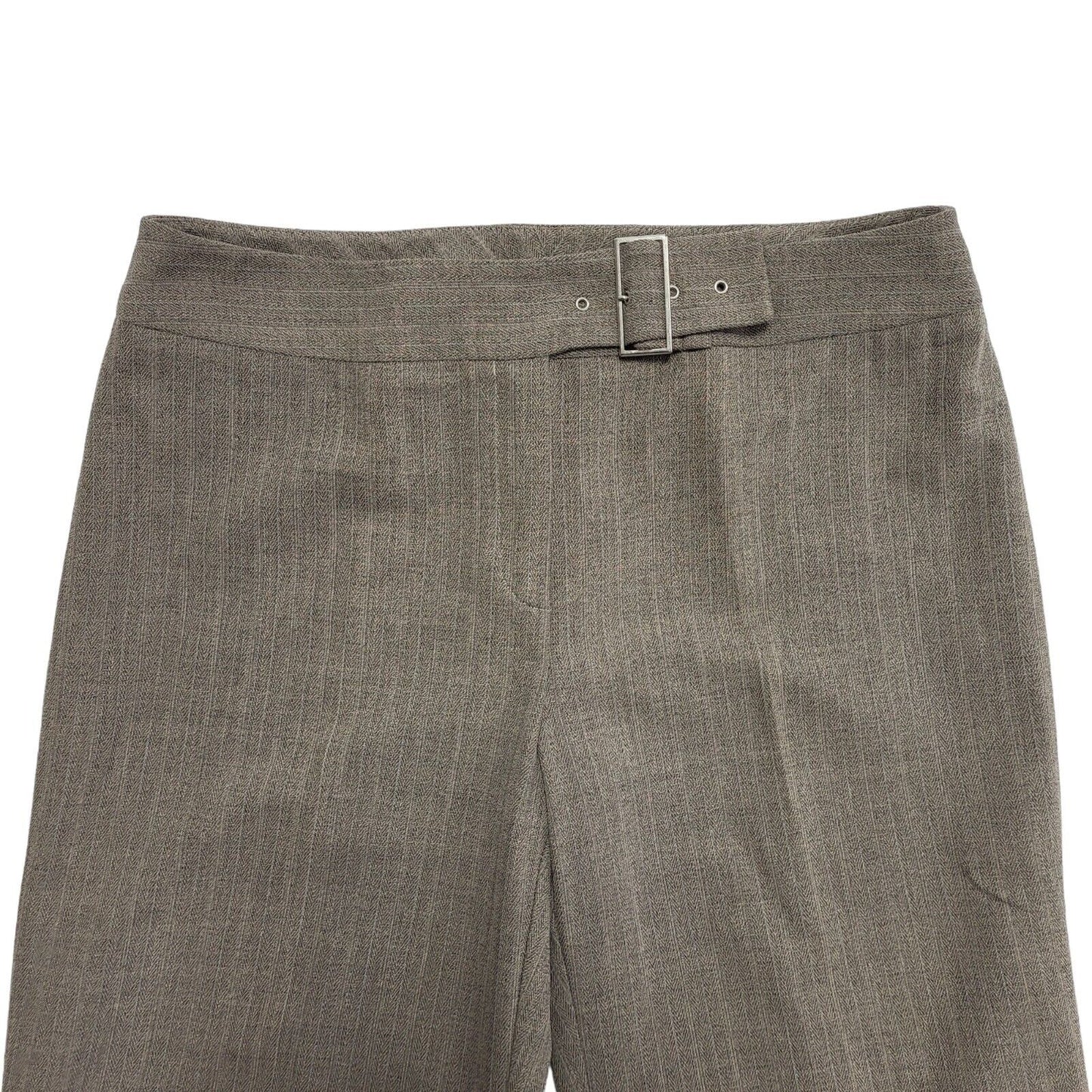 Next 90s Beige Wide Leg Dress Trousers Uk Women's 14 W32 L28