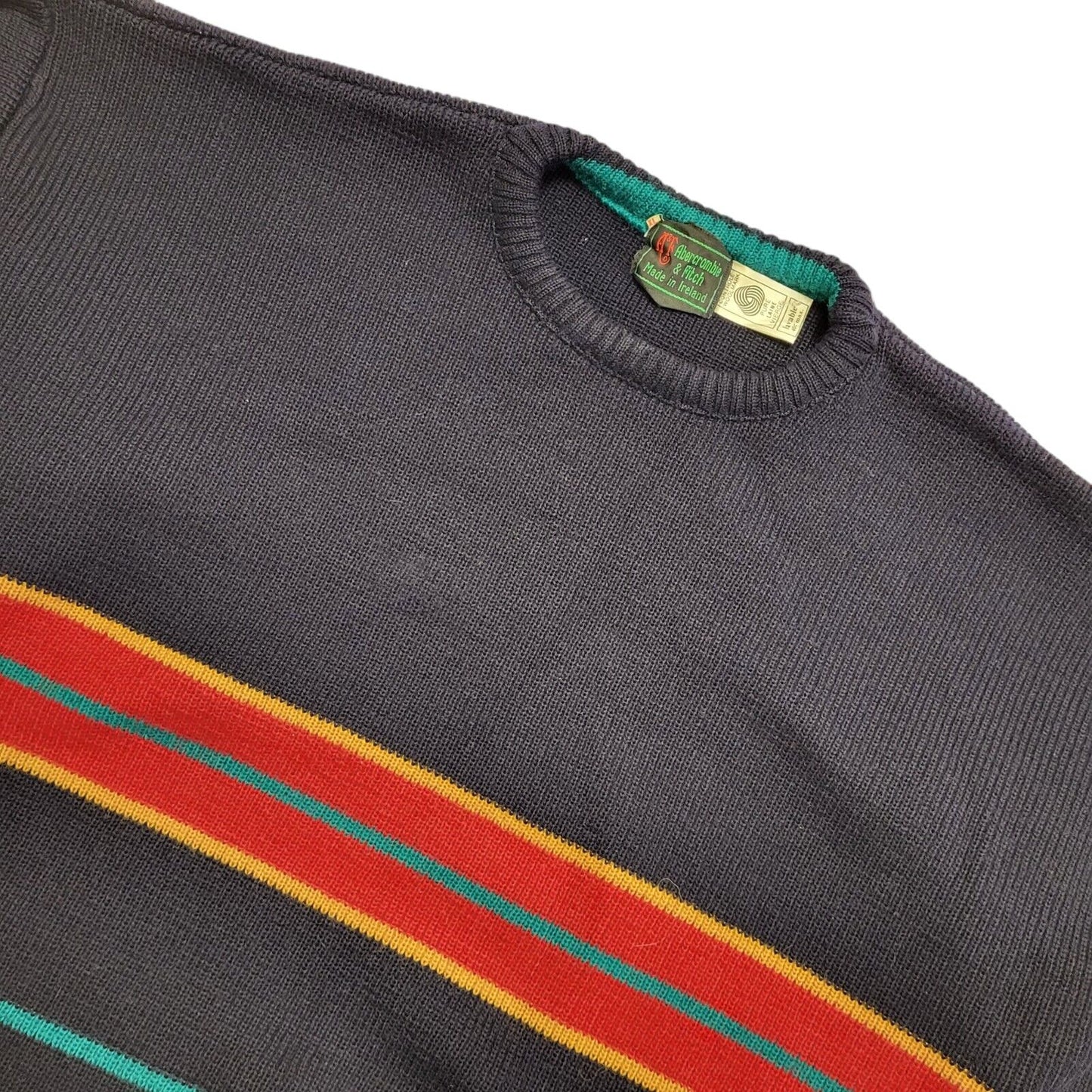 Abercrombie & Fitch 90's Blue & Red Striped Jumper Mens UK XL