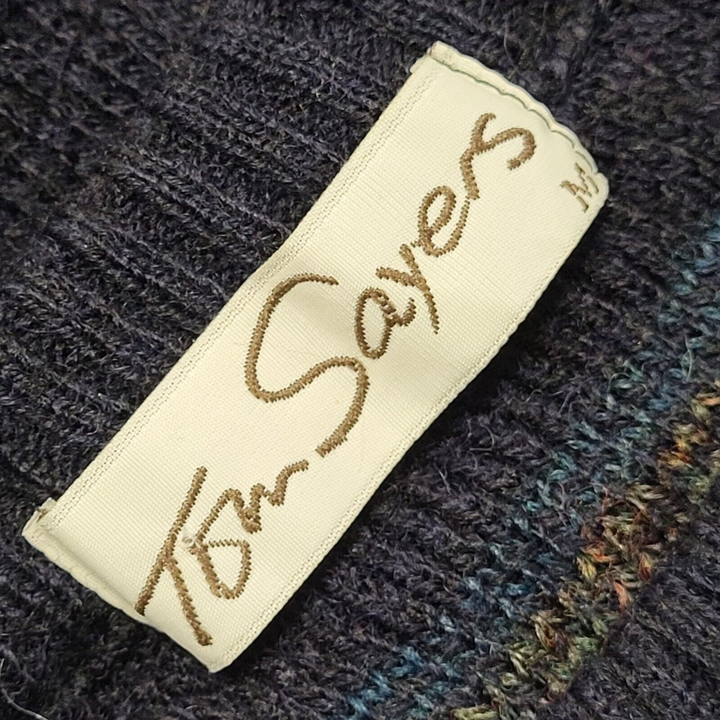 Tom Sayers Vintage 80s Black Blue Geometric Crew Neck Jumper Men's UK M