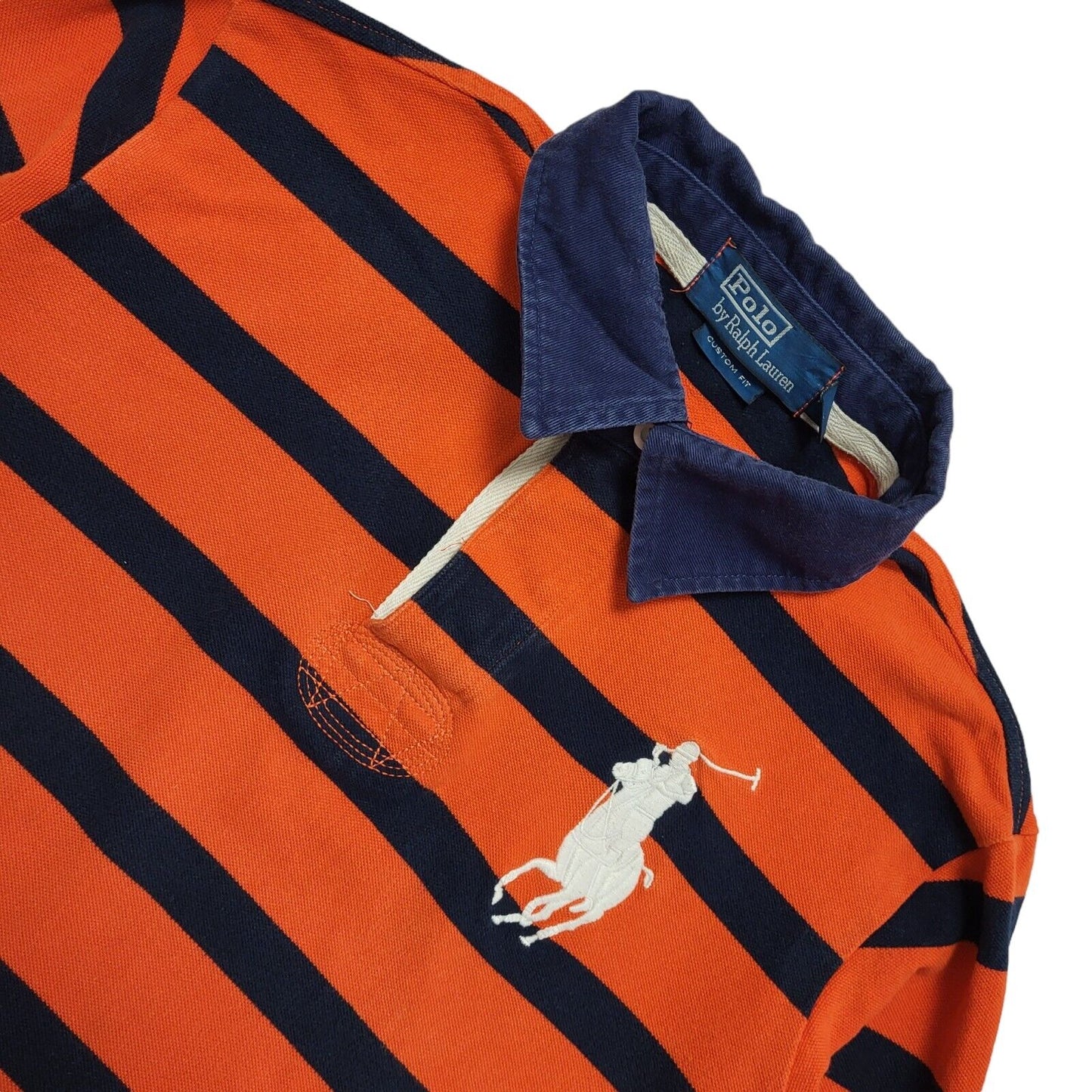 Polo Ralph Lauren Y2K Orange Relaxed Fit Polo Top Shirt Women's Size M