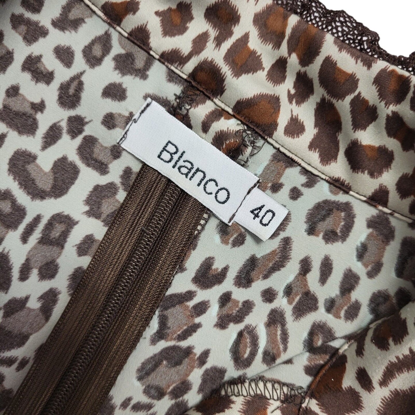 Blanco Y2K V-Neck Leopard Print Blouse Womens UK Size 12