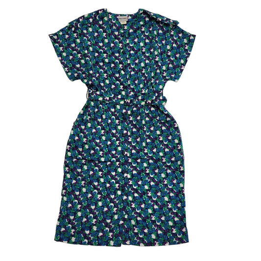 Rita Louise Vintage 80's Blue Floral Daywear Dress Uk Women's Size 14