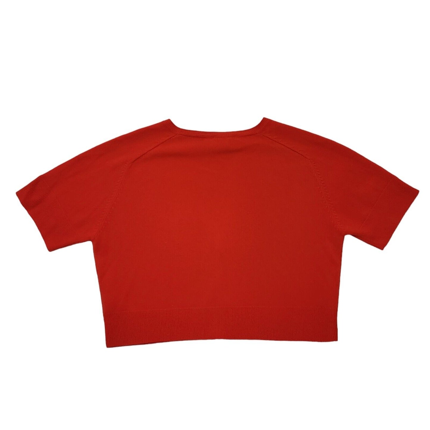 Next Y2K Red Cropped Button Up Short Sleeve Cardigan Womens UK Size 18