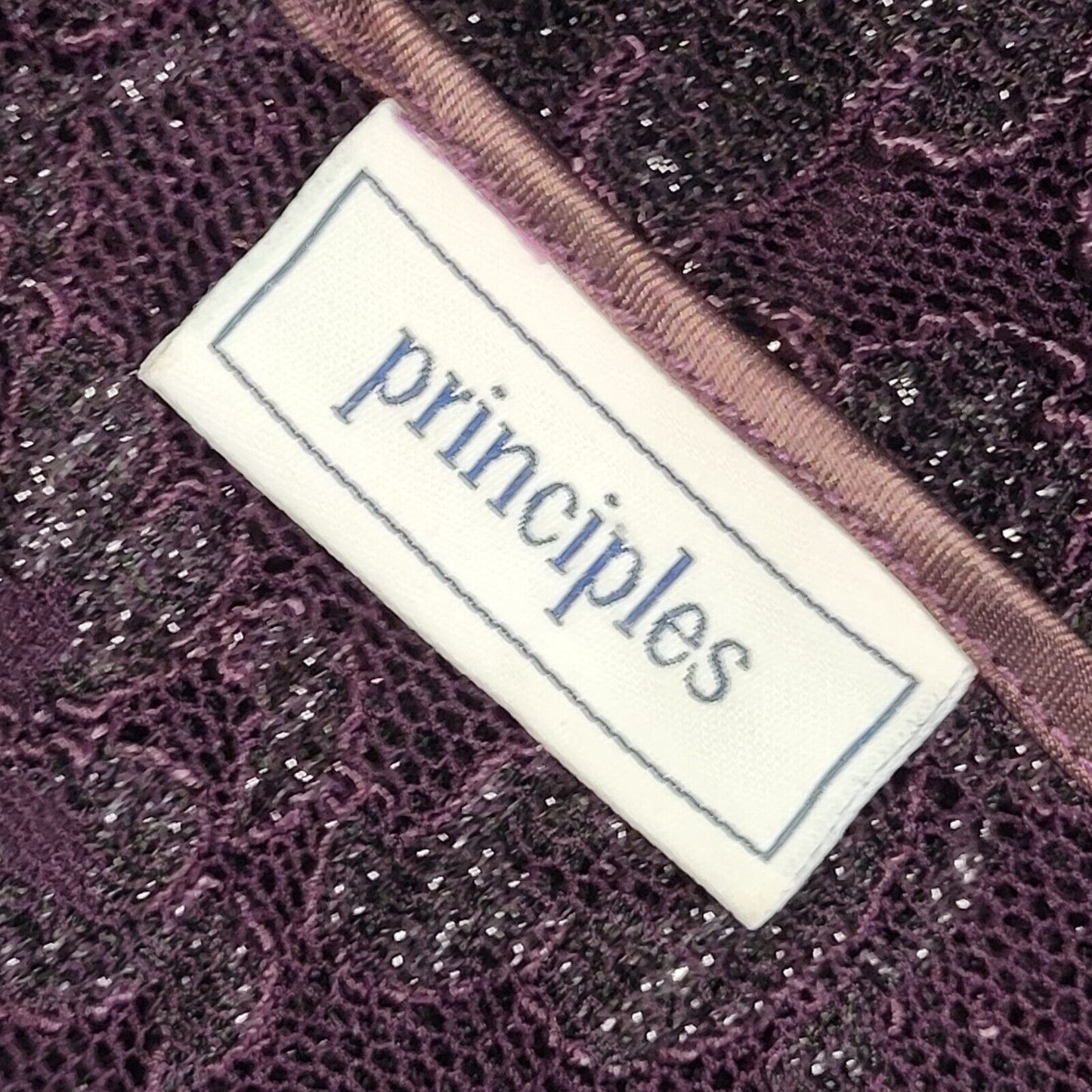 Principles Y2K Purple Floral Lace Tie Front Cardigan Womens UK Size 12