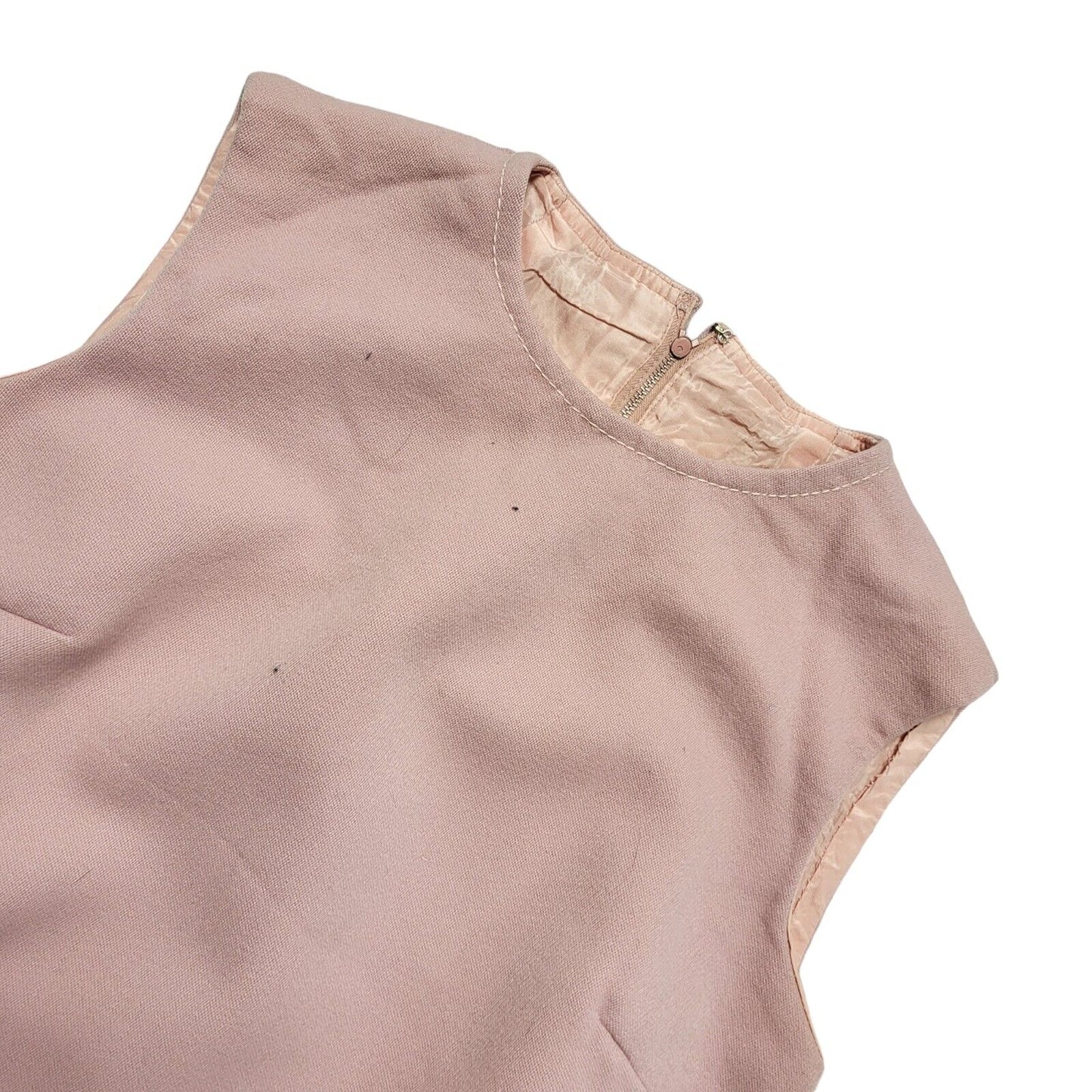 Vintage 80s Pink Sleeveless Bodycon Dress Uk Women's Size 10