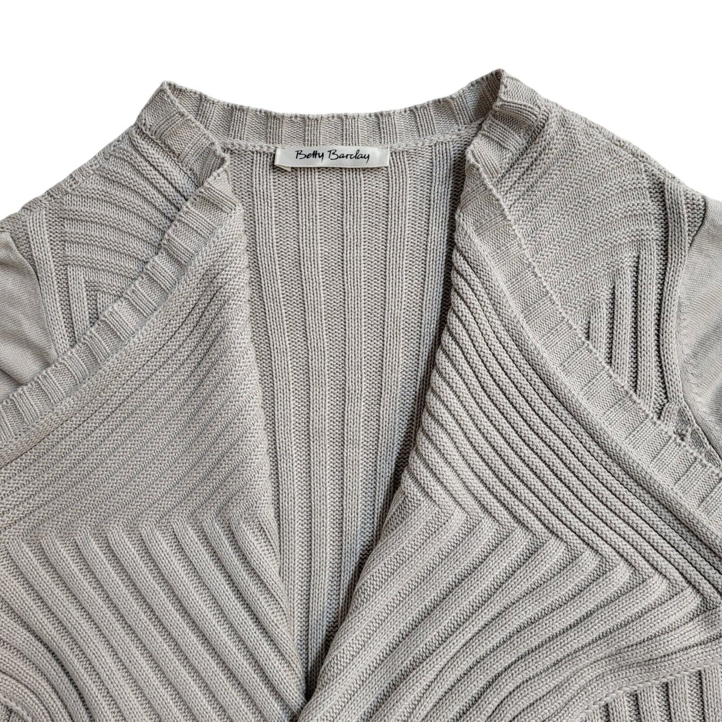 Betty Barclay Vintage 90's Beige Open Knitted Cardigan UK Women's Size 14