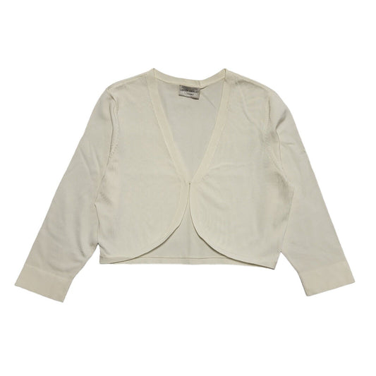 Laura Ashley Y2K Vintage Cream Cropped Thin Knit Cardigan Women's L 12