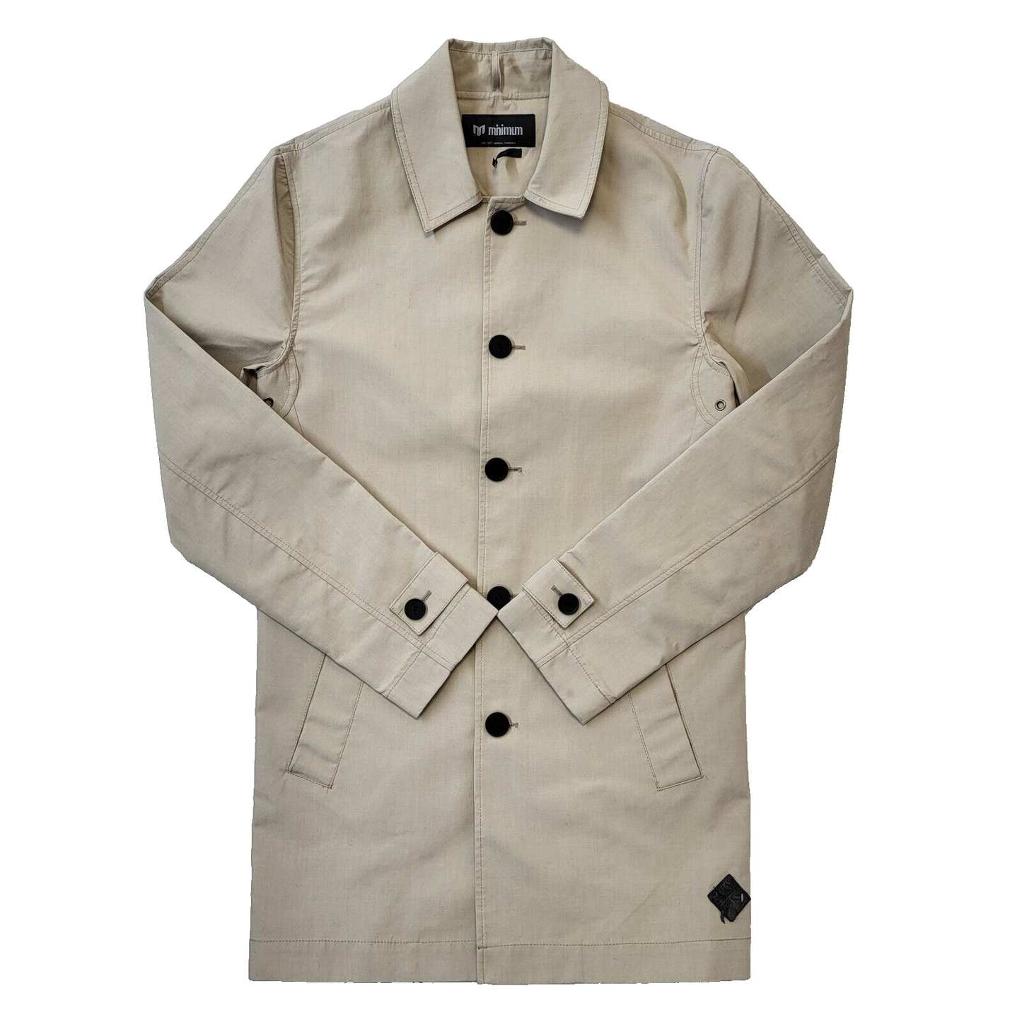 Minimum Aarhus Beige Button-Up Trench Coat Men's Size Small Eu 46