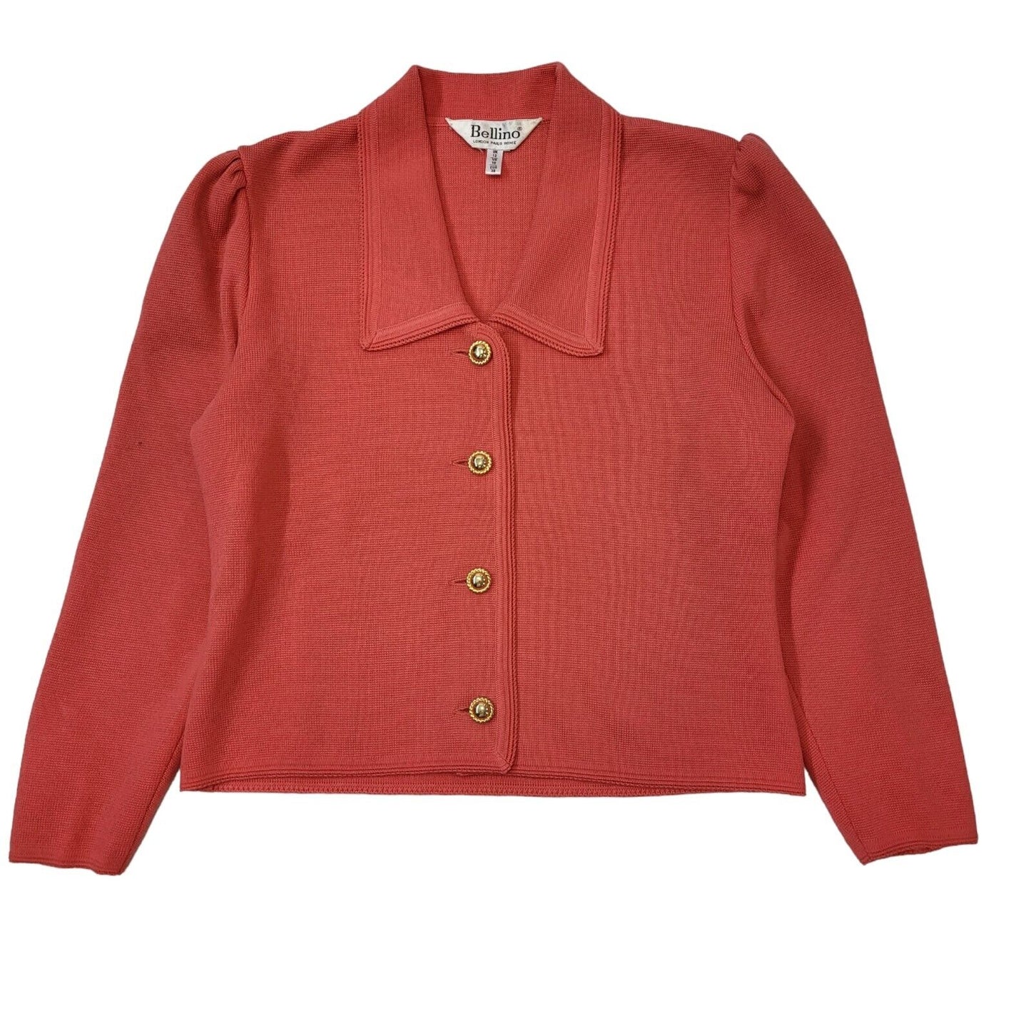 Bellino 80s Vintage Pink Wool Blend Cardigan Women's Size 12 Eu 40