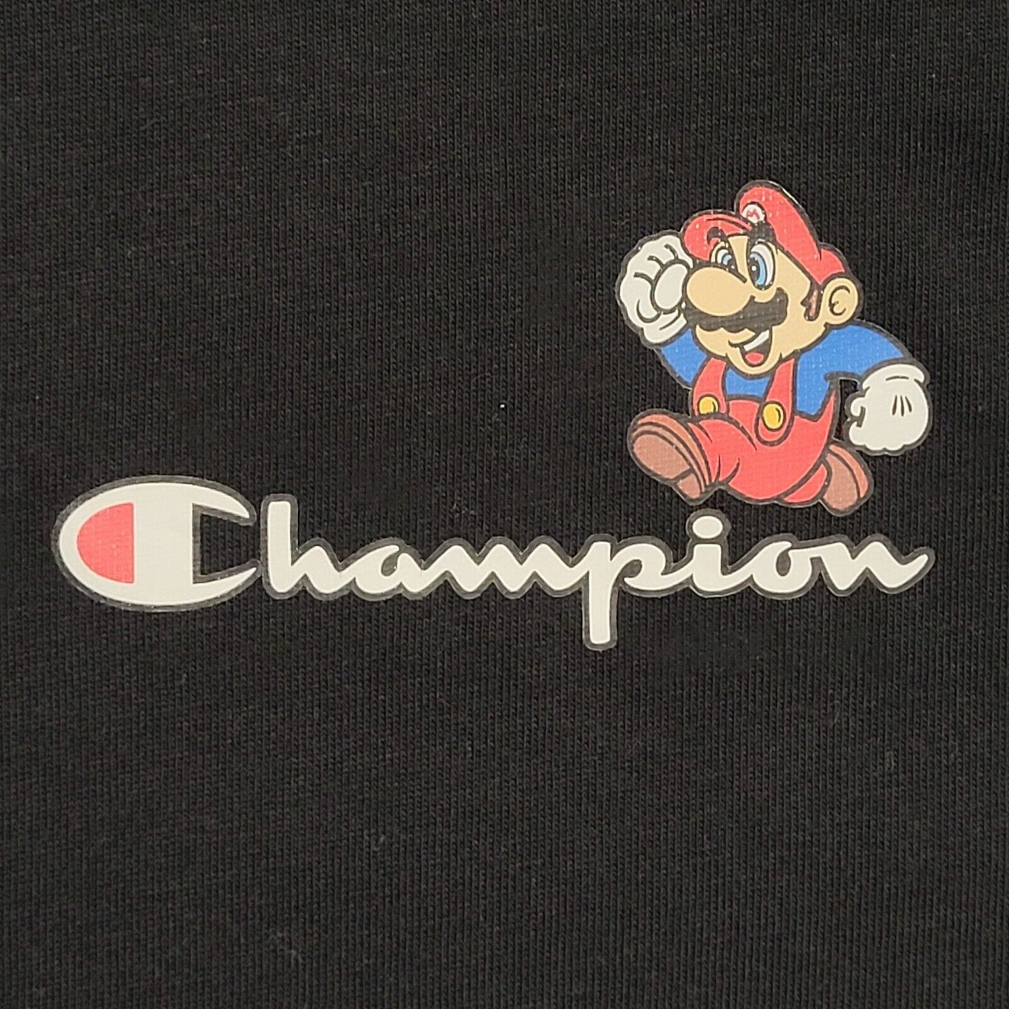 Champion Y2K Vintage Black Super Mario Crew Neck T-Shirt Men's Size Small