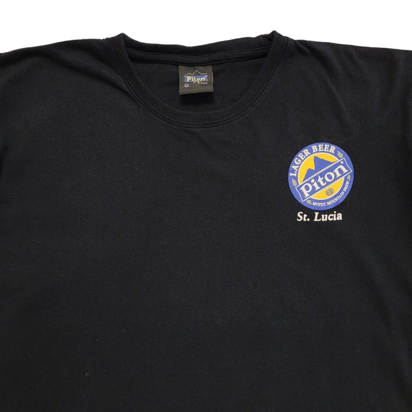Piton Lager Beer St Lucia Black Vintage 90s T-Shirt Uk Men's Size Medium