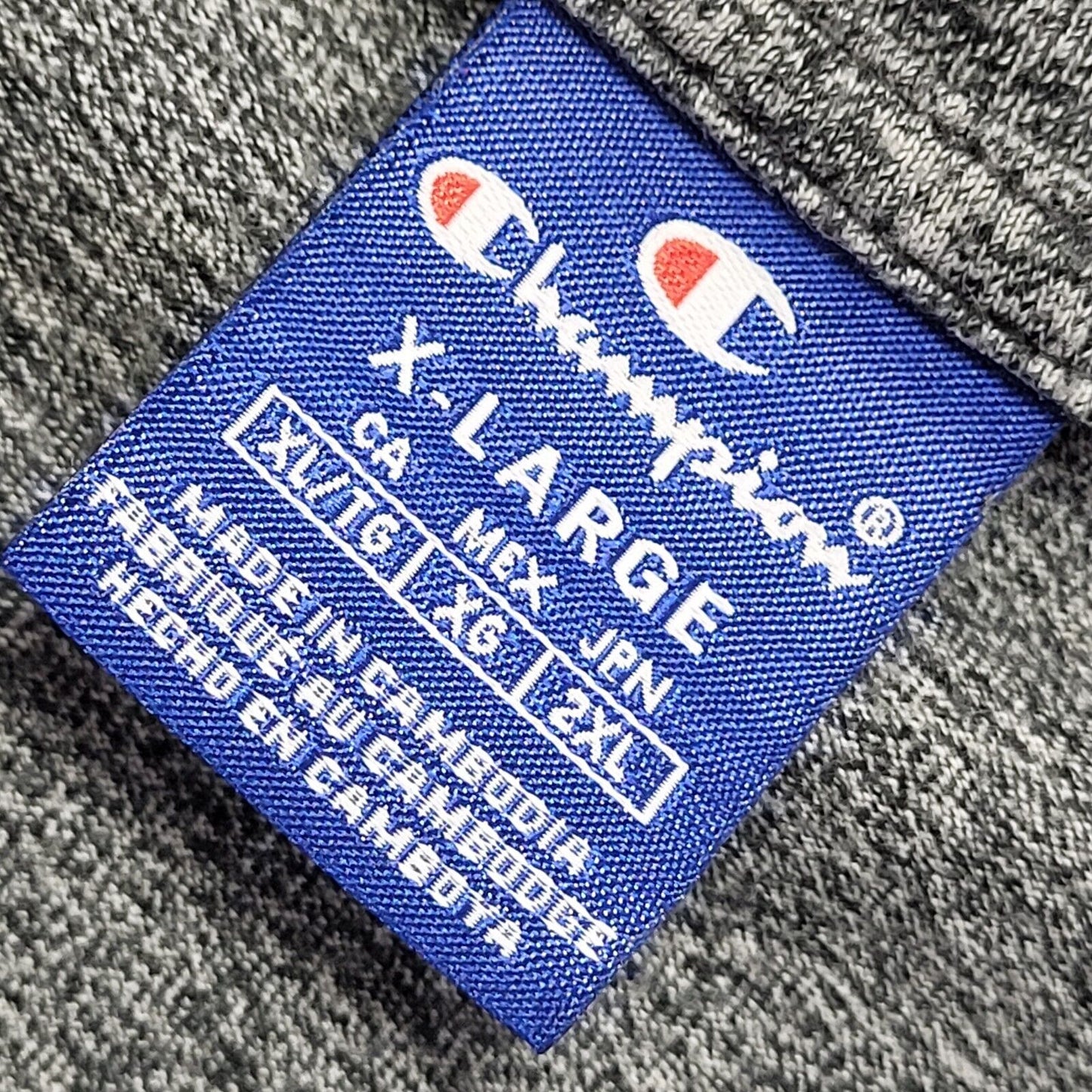 Champion Vintage 90s Grey Long Sleeve T-Shirt Mens UK Size XL