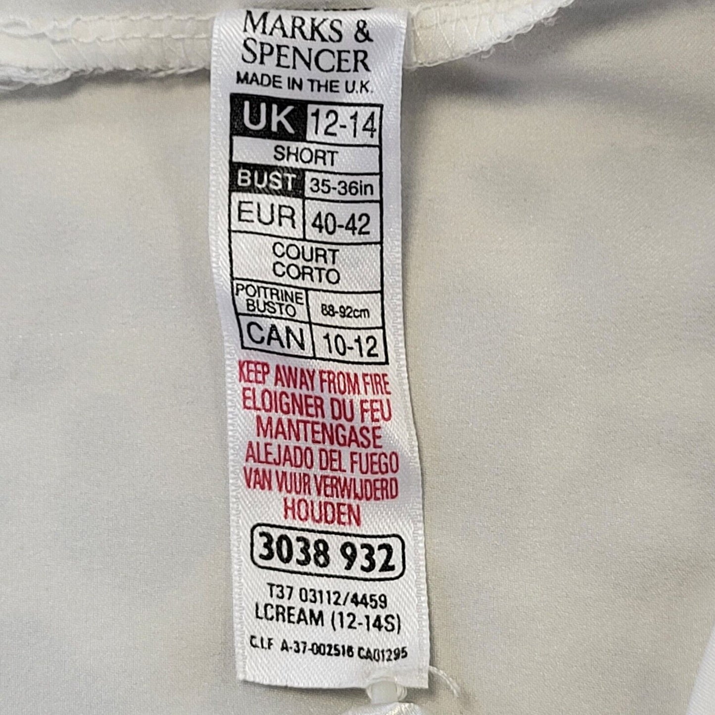 Marks & Spencer 90s Vintage White Long Sleeve Night Shirt Women's Size 12-14