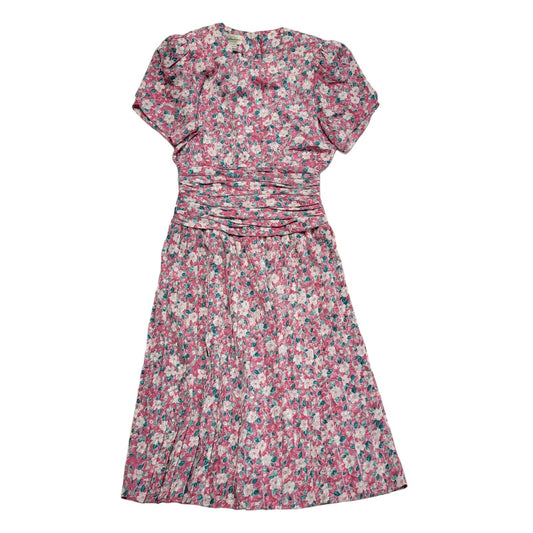 Maggy Boutique Vintage 80's Pink Floral Daywear Dress Uk Women's Size 10