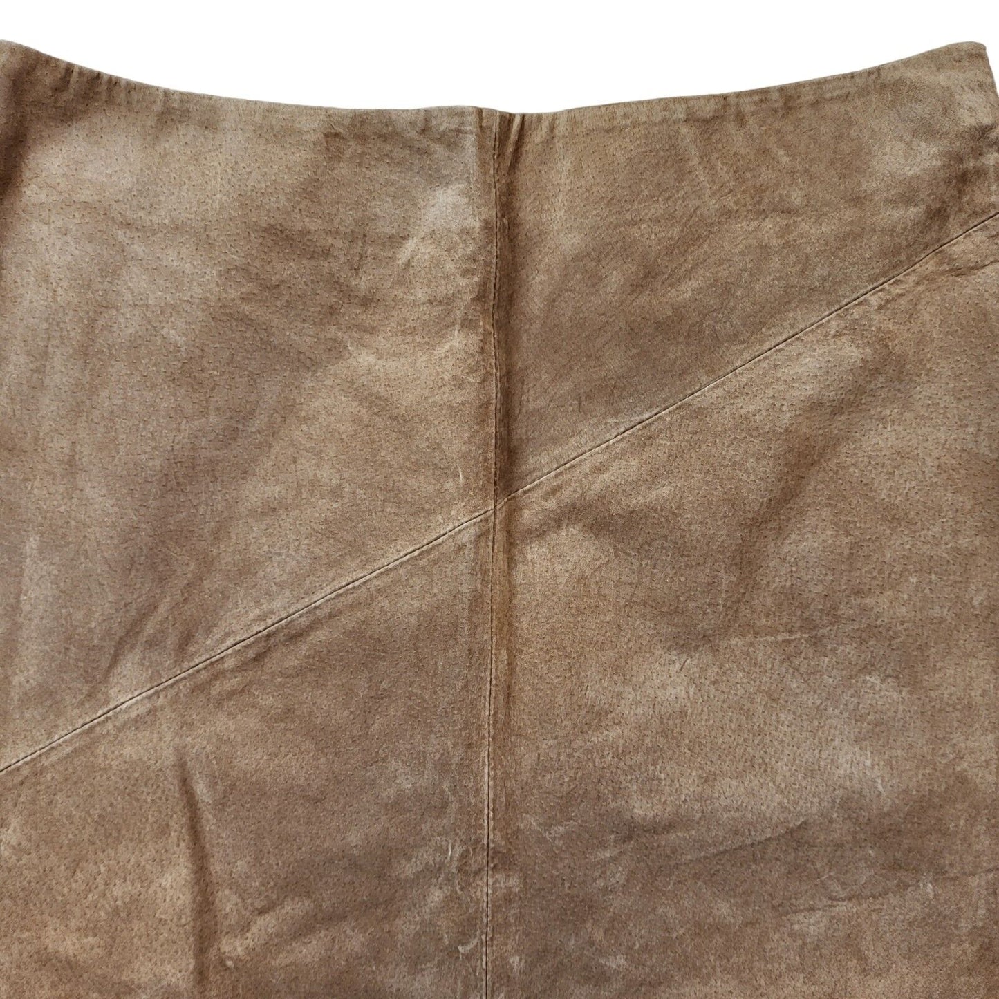 Beth Terrell Y2K Vintage Beige Suede Skirt BNWT Womens Size 10-12 W28-30