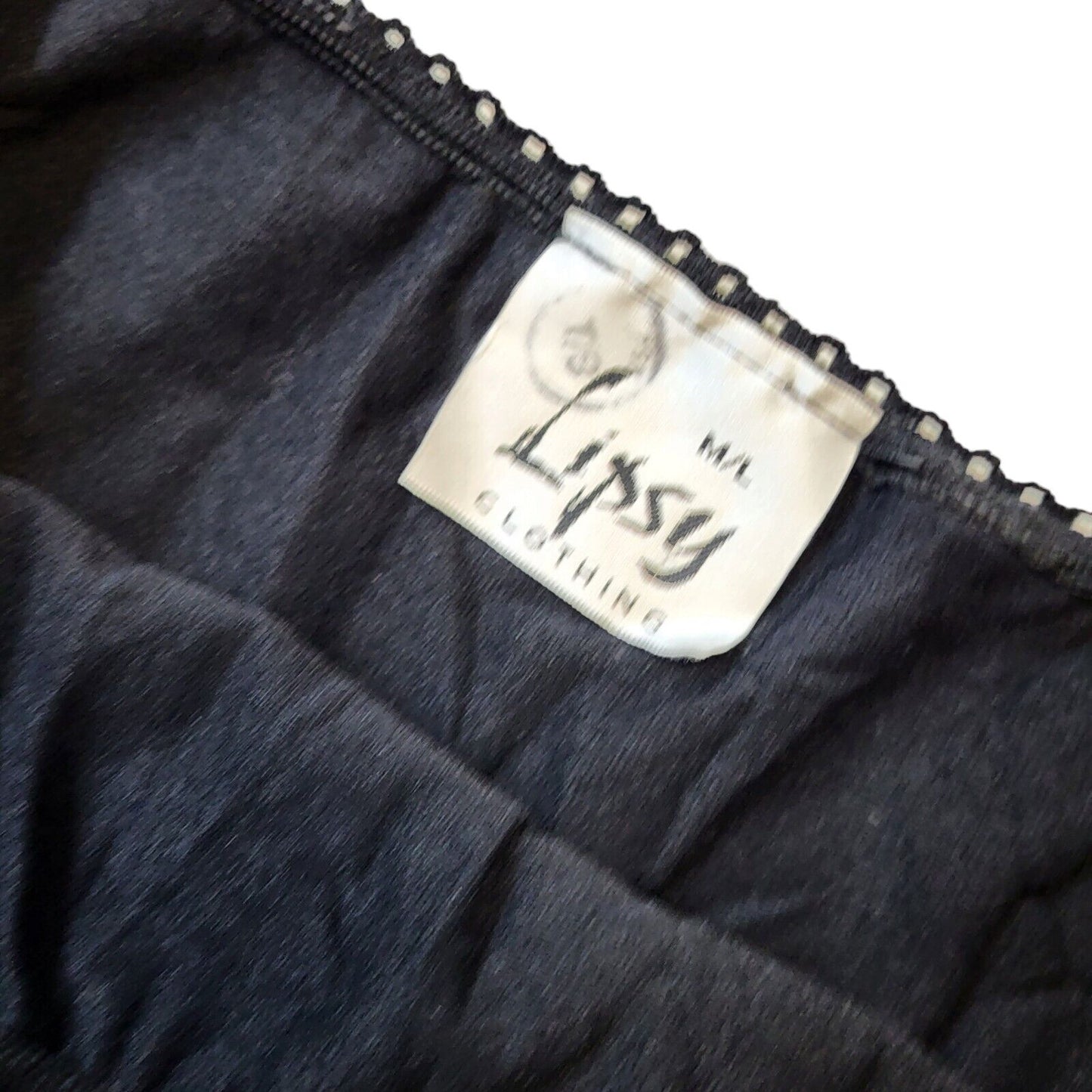 Lipsy Vintage Y2K Black Glitter Print Asymmetrical Skirt Women's Size M/L
