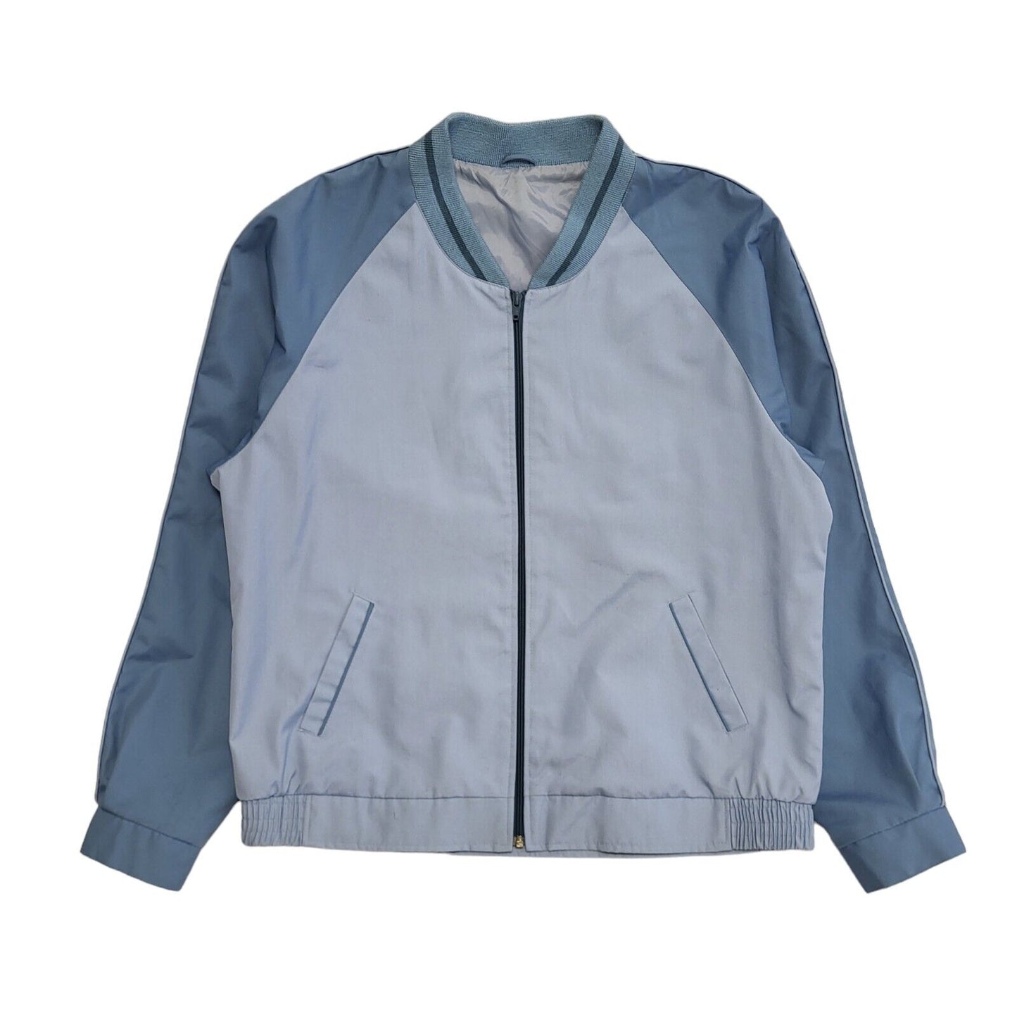 Vintage 90s Blue Zipped Bomber Jacket Uk Men's Size Extra Large