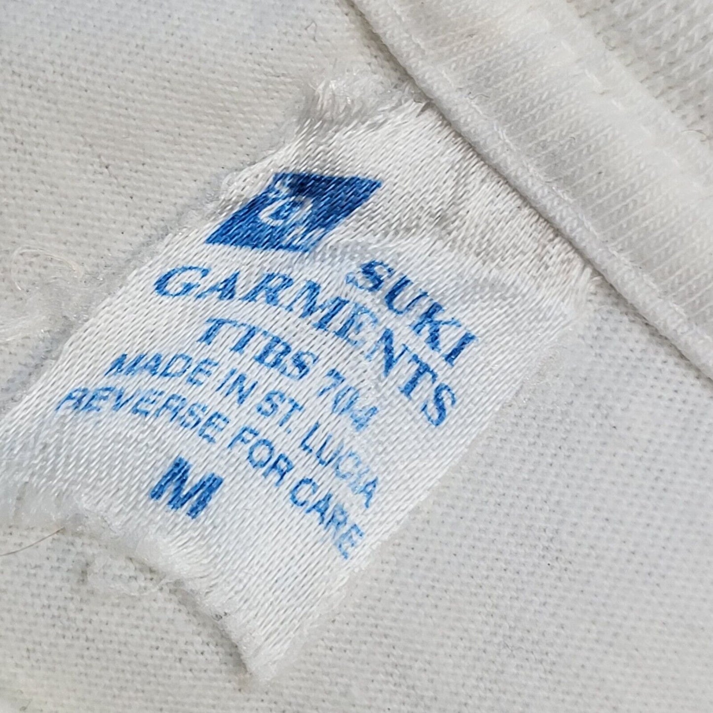 Suki Garments 90s Vintage White St Lucia Crew Neck T-Shirt Men's Size M